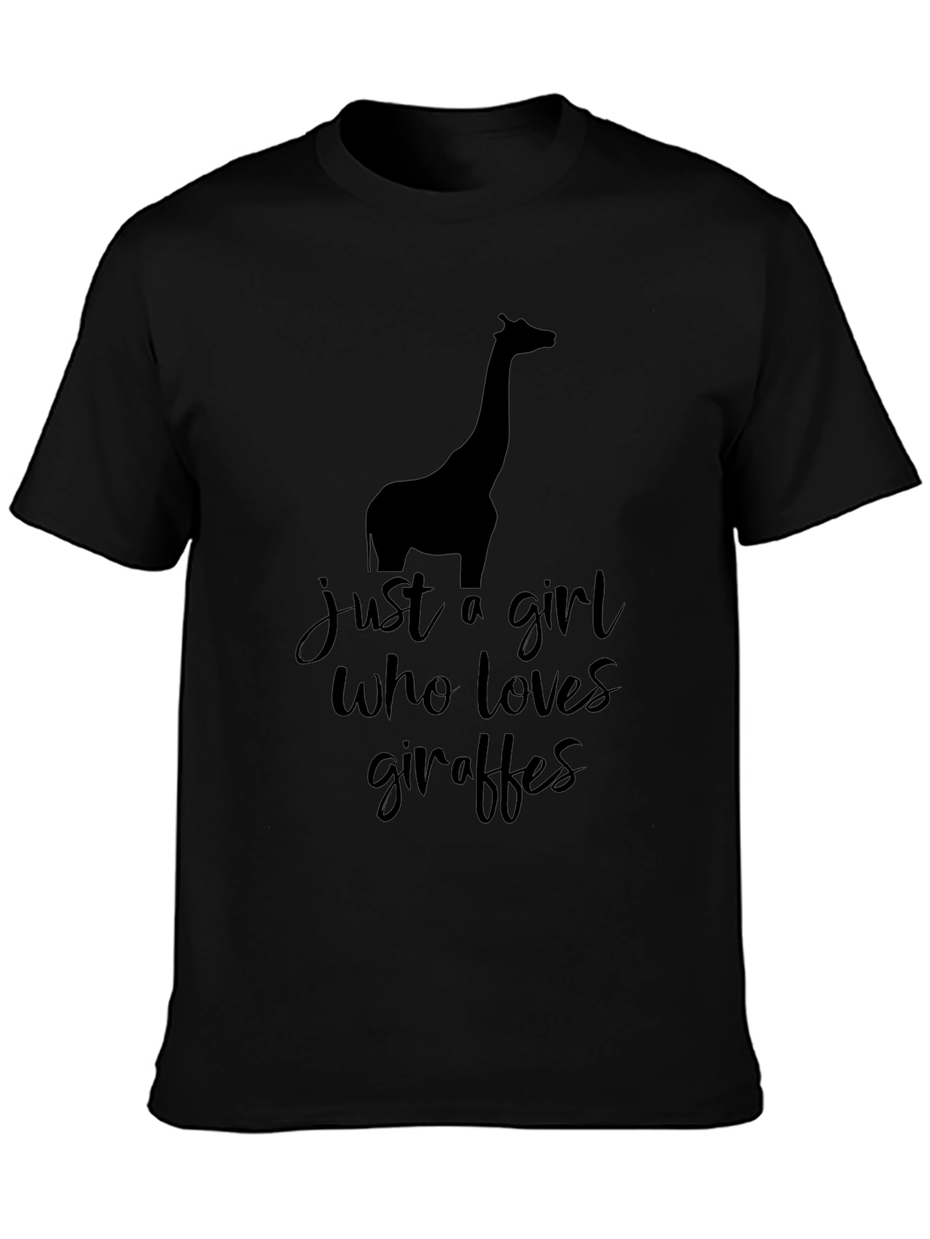 Giraffe Lovers Black Graphic T-Shirt