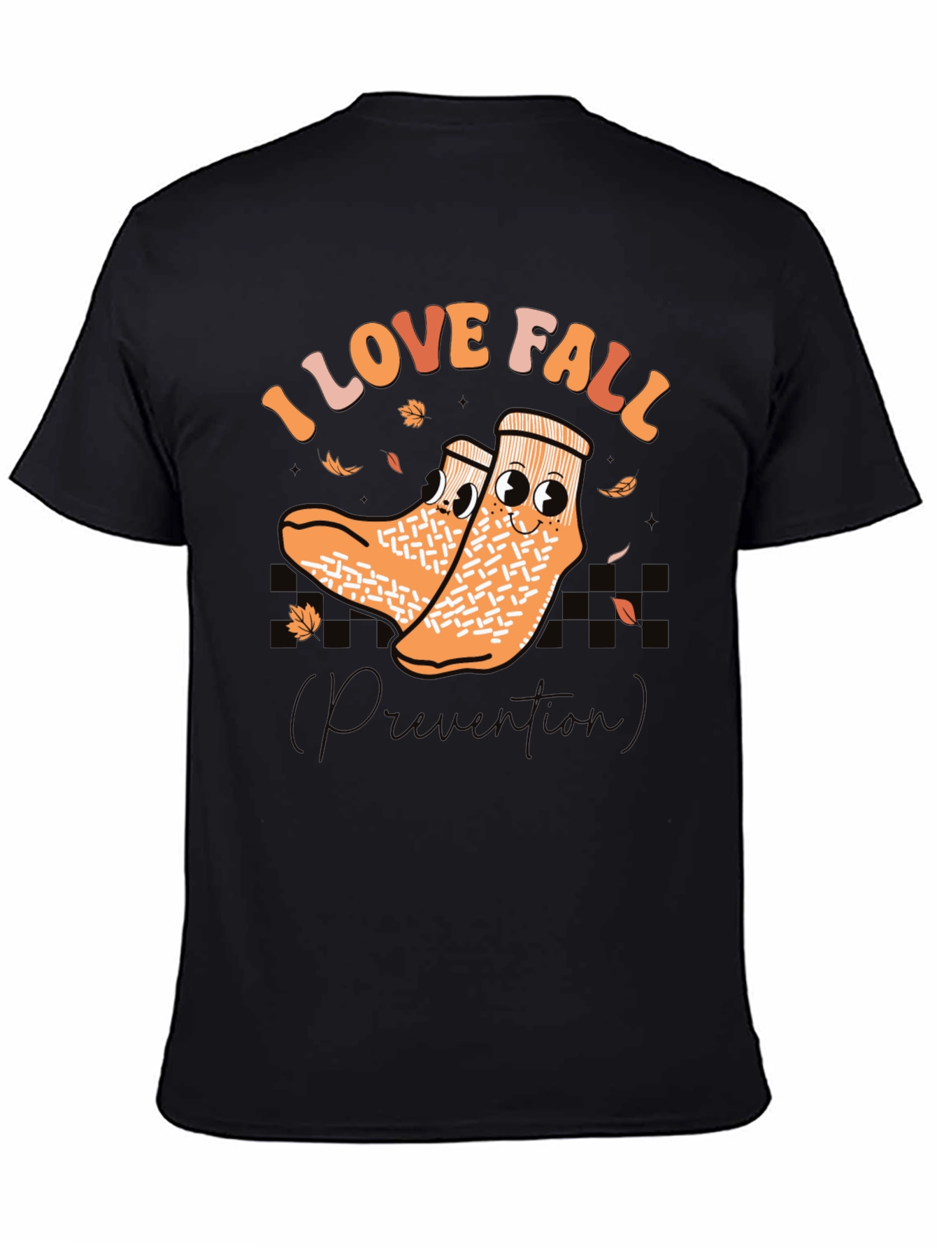 I Love Fall Socks Prevention Black T-Shirt