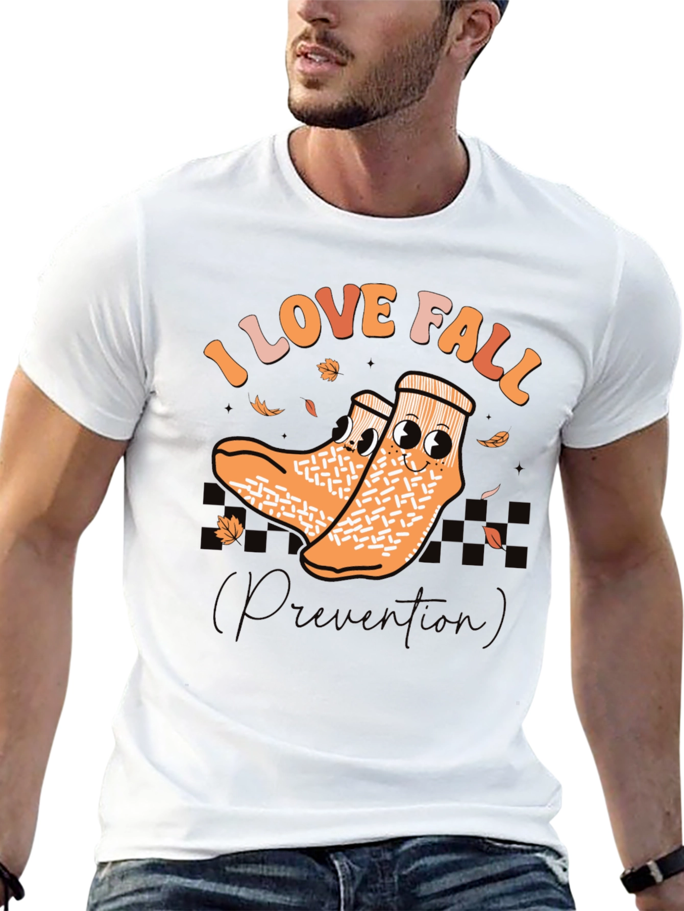 I Love Fall Socks Prevention Black T-Shirt