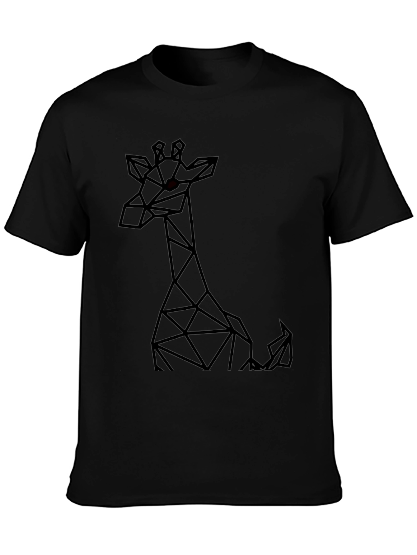 Geometric Giraffe Black T-Shirt