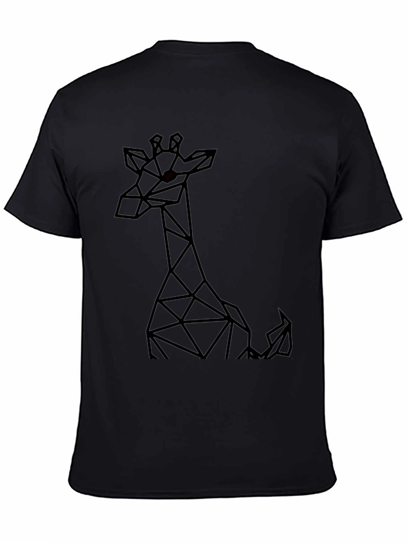 Geometric Giraffe Black T-Shirt