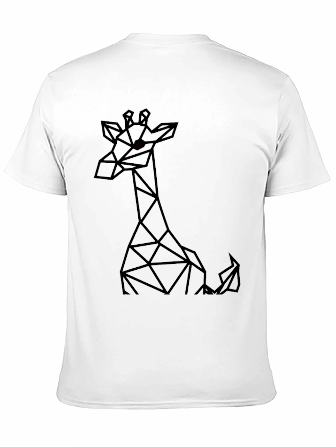Geometric Giraffe Black T-Shirt