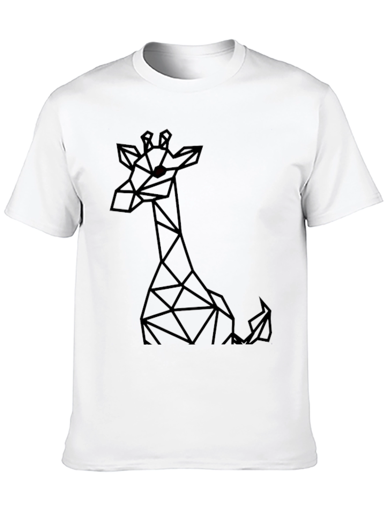 Geometric Giraffe Black T-Shirt
