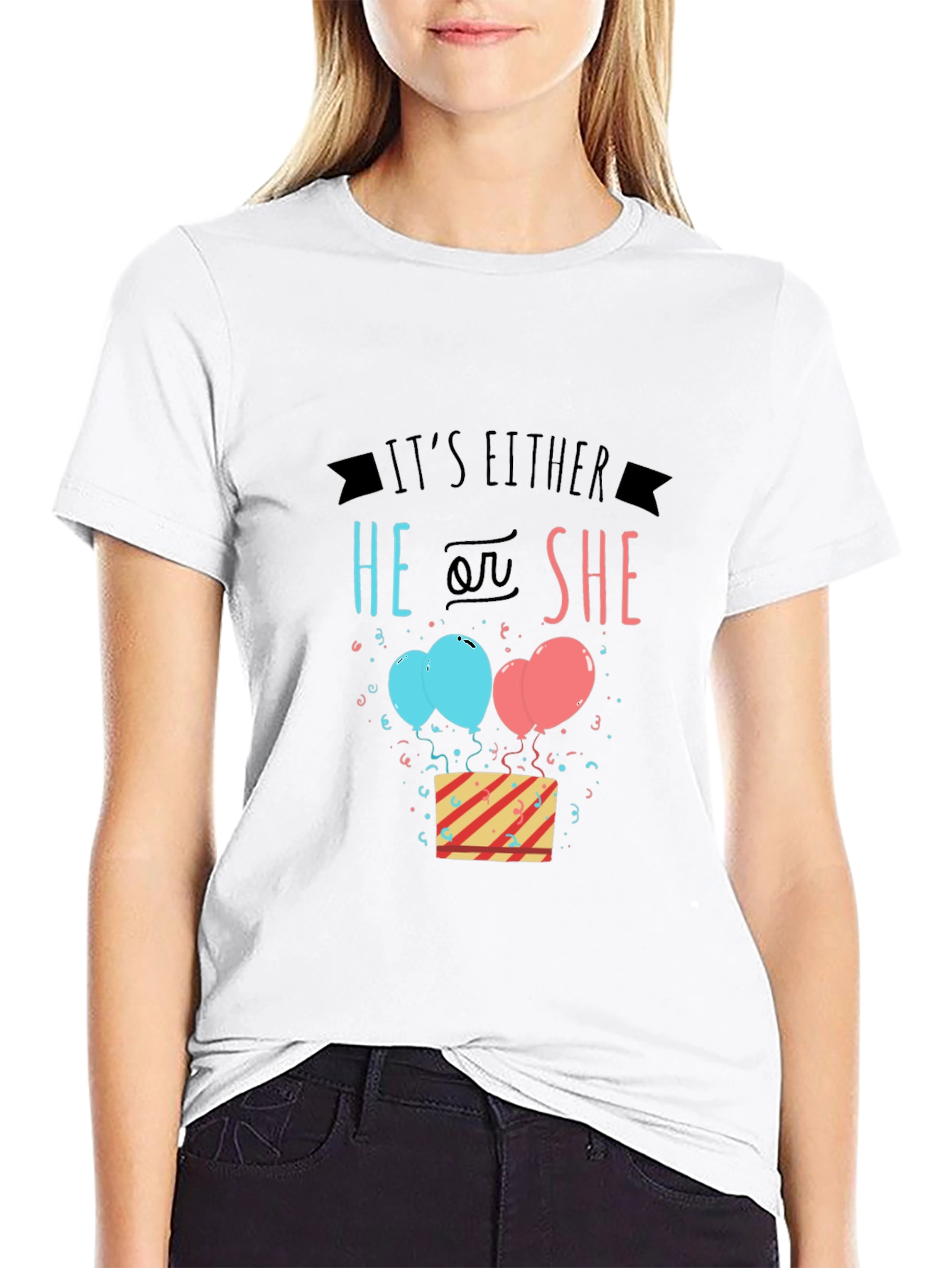 Gender Reveal T-Shirt - He or She!