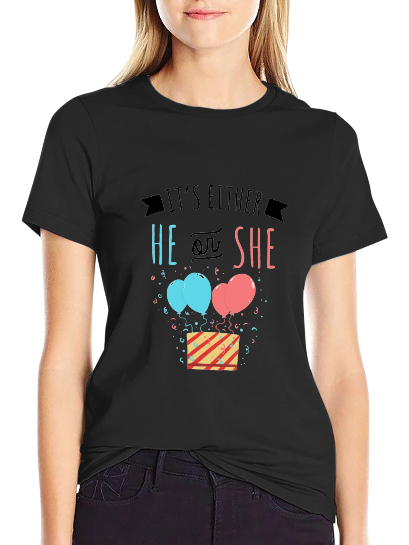 Gender Reveal T-Shirt - He or She!