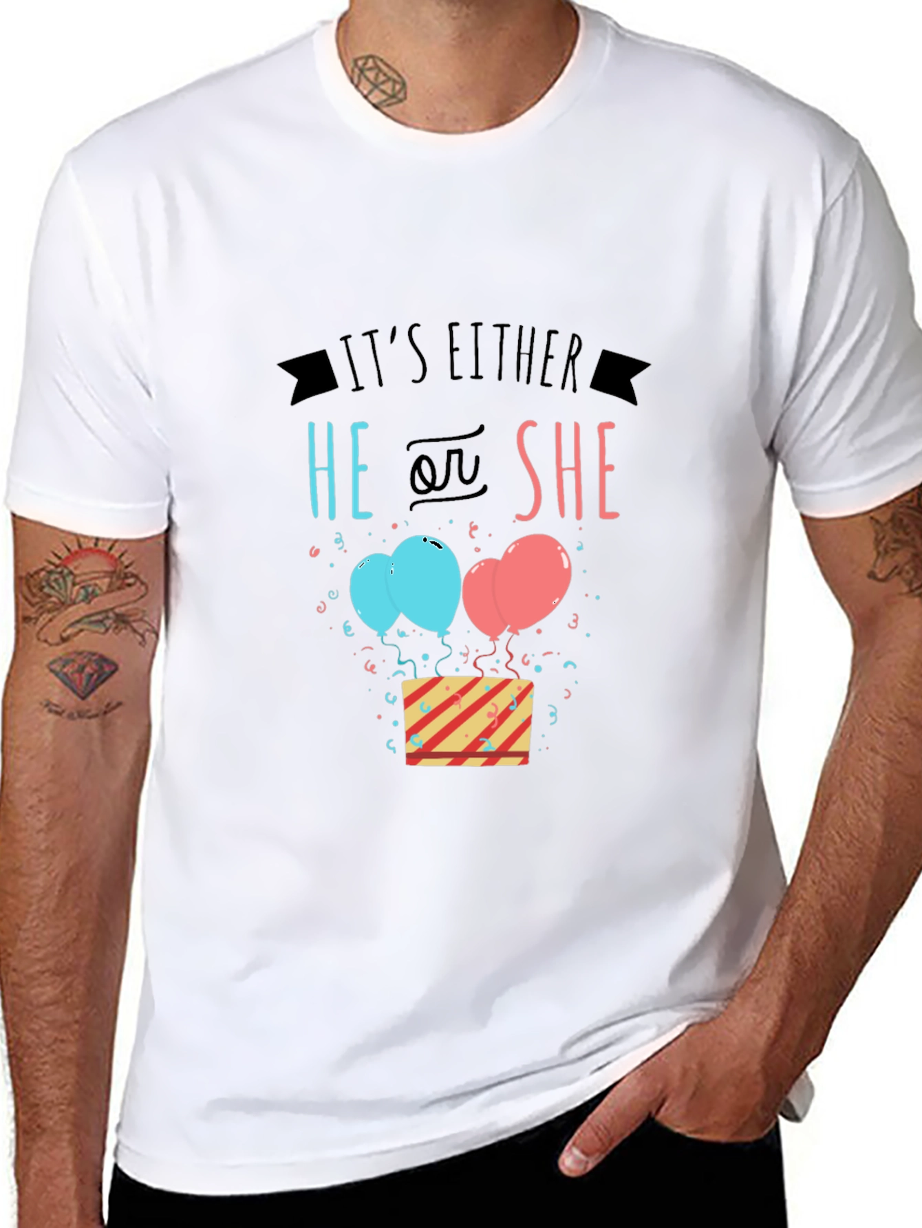 Gender Reveal T-Shirt - He or She!