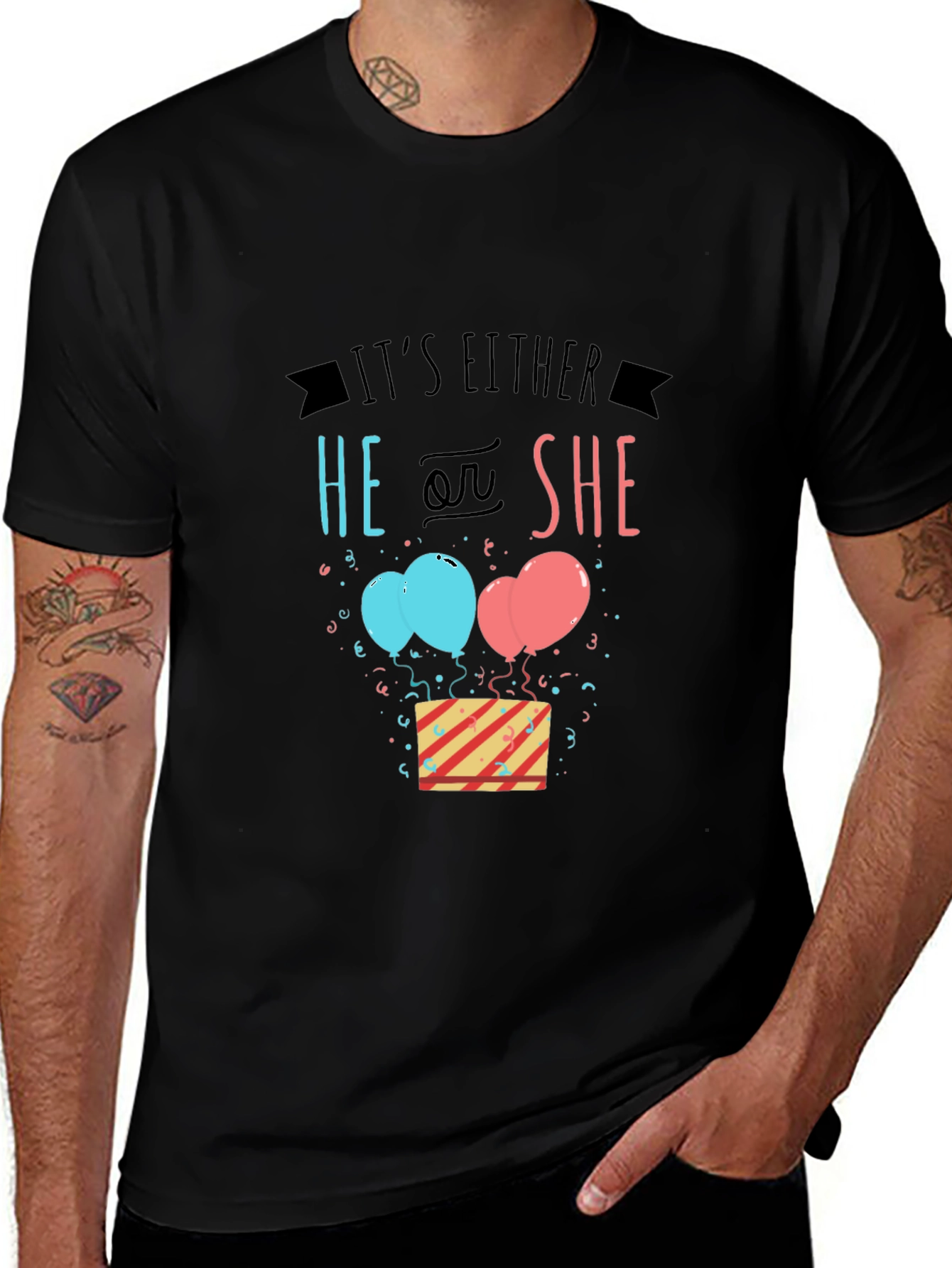 Gender Reveal T-Shirt - He or She!