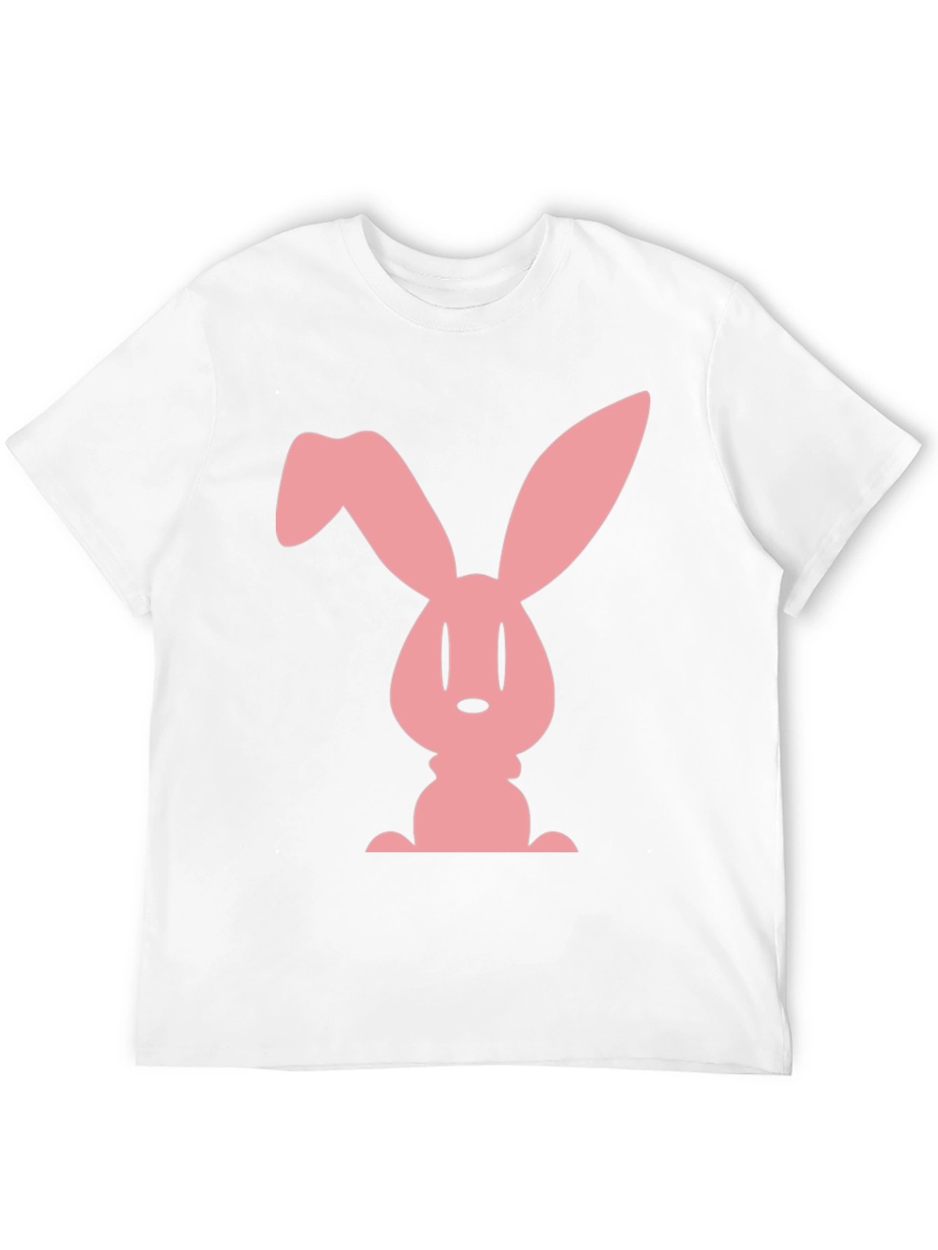 Pink Bunny Graphic Black Tee - Soft Cotton Blend