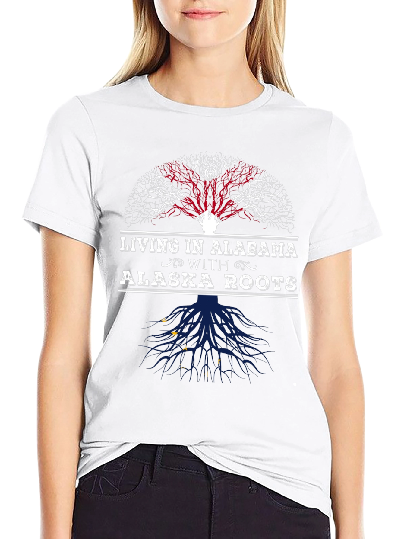 Living in Alabama with Alaska Roots Graphic Tee
