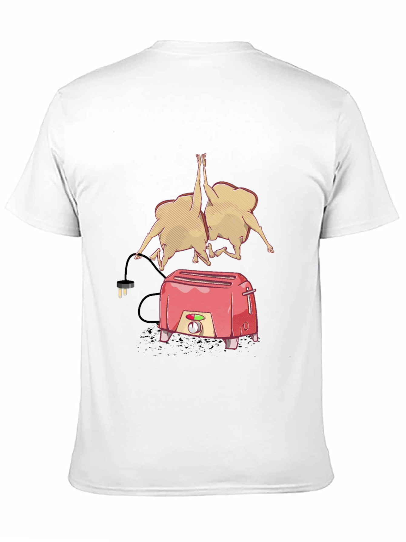 Funny Toaster & Toast T-Shirt - Black Cotton Tee