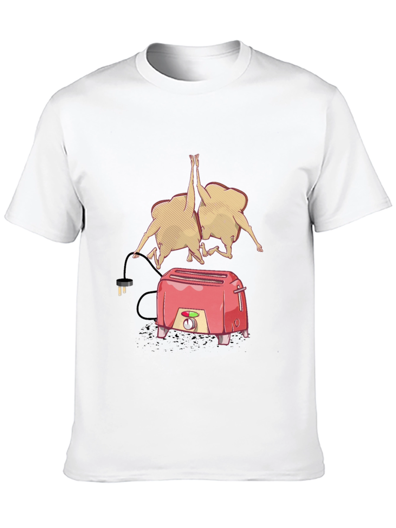 Funny Toaster & Toast T-Shirt - Black Cotton Tee