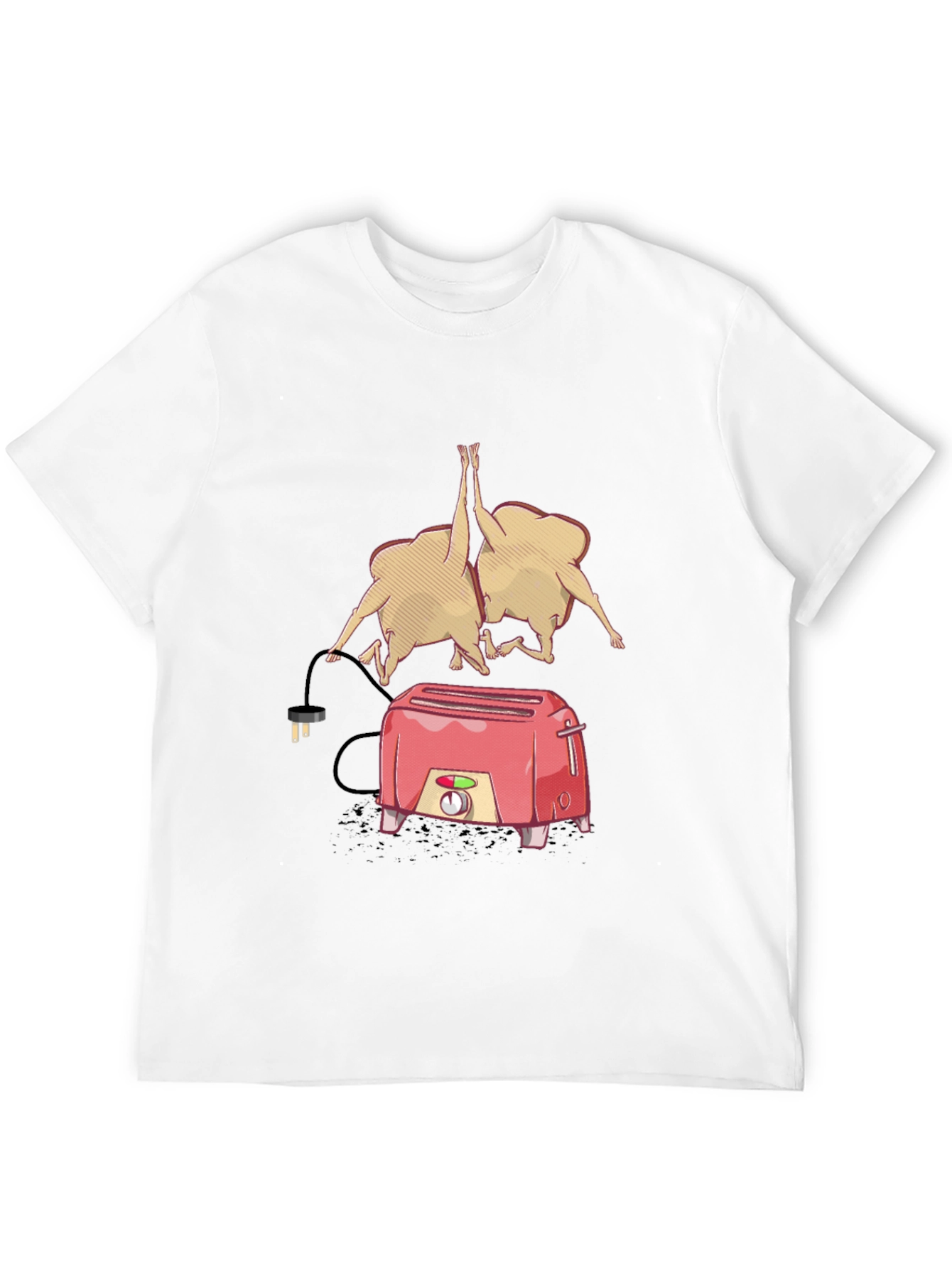 Funny Toaster & Toast T-Shirt - Black Cotton Tee