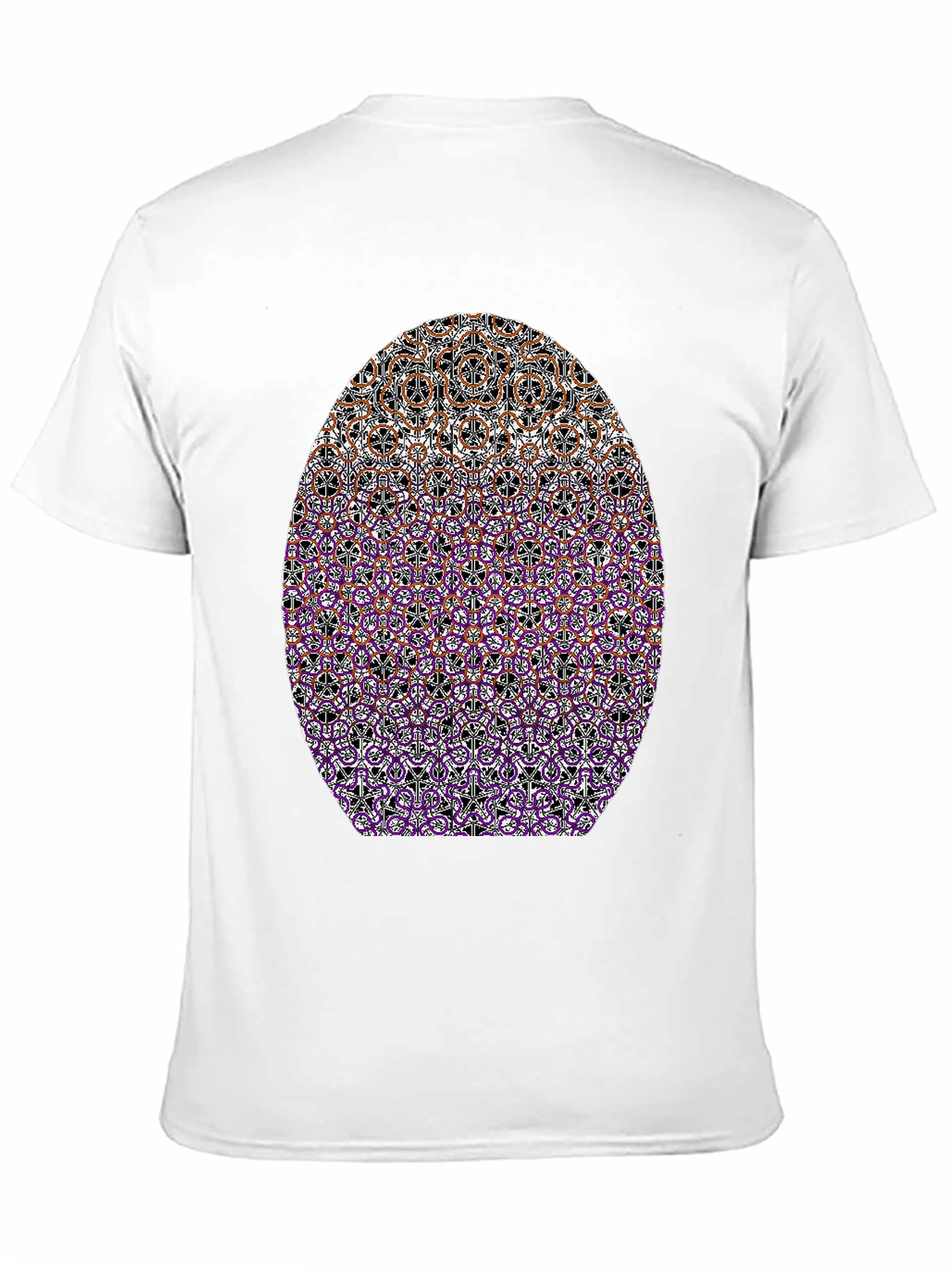 Patterned Oval Print Black T-Shirt