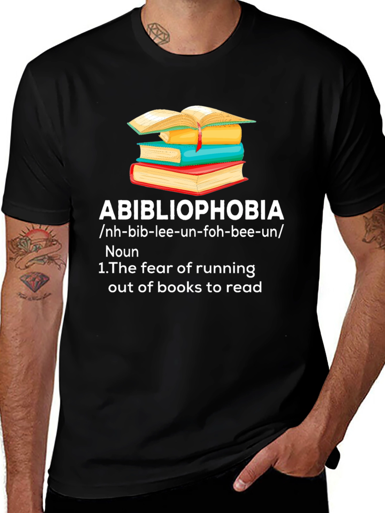 Abibliophobia T-Shirt - Fear of Running Out of Books!
