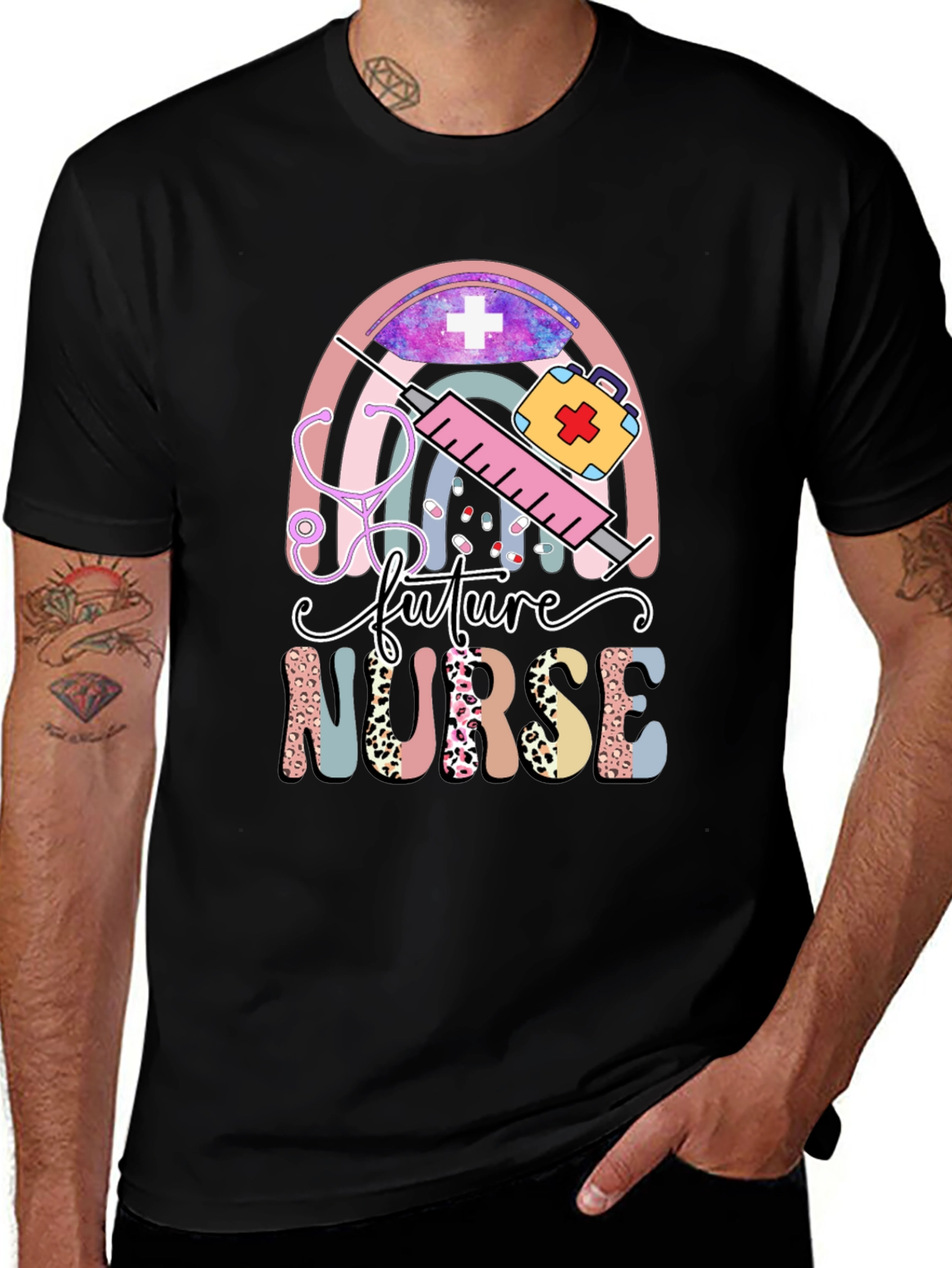 Future Nurse T-Shirt - Medical Rainbow Design