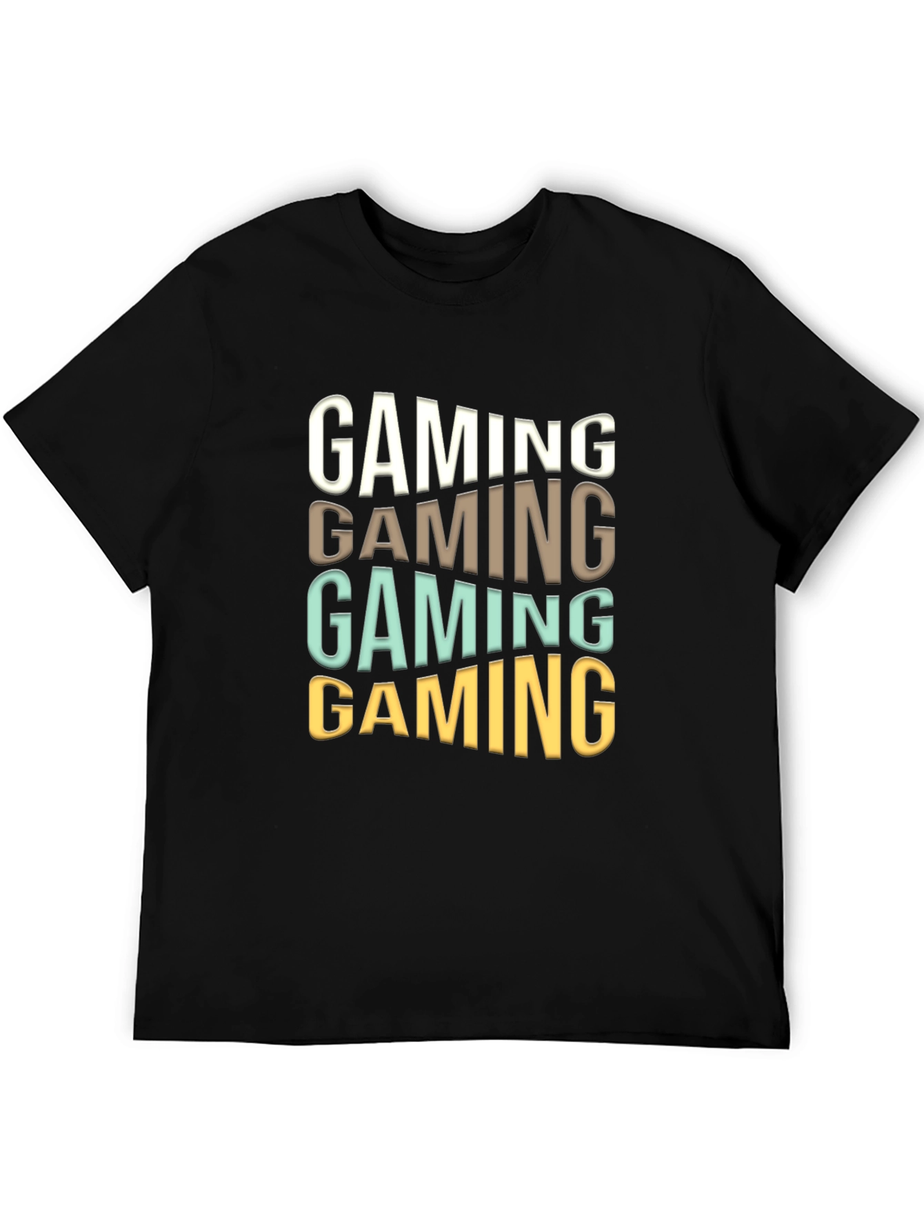 Gaming Stacked Mens Black T-Shirt