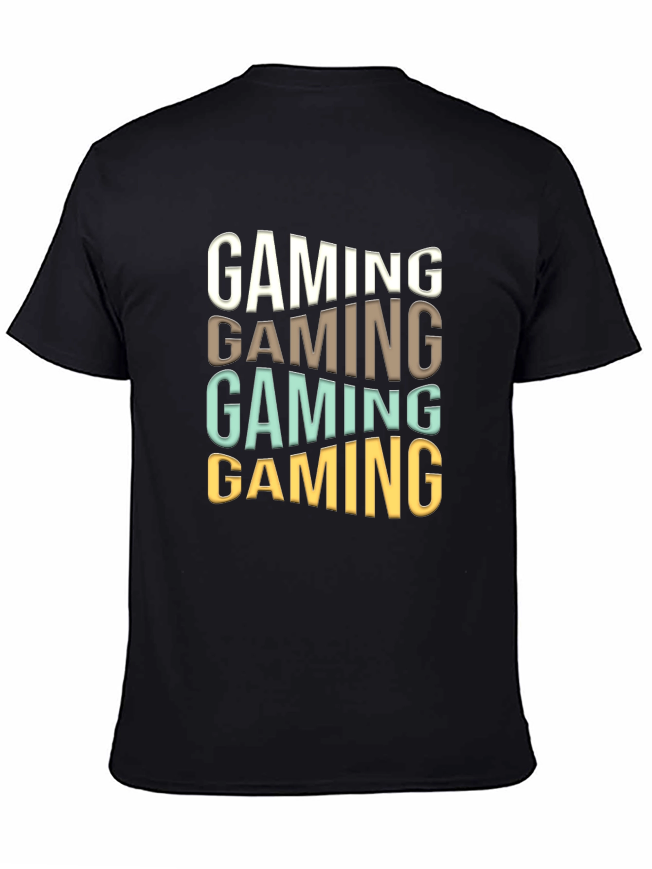 Gaming Stacked Mens Black T-Shirt