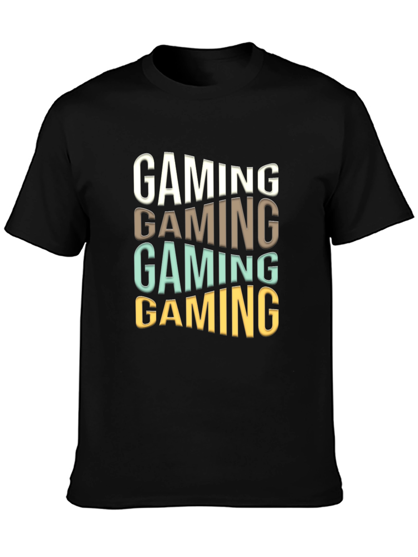 Gaming Stacked Mens Black T-Shirt