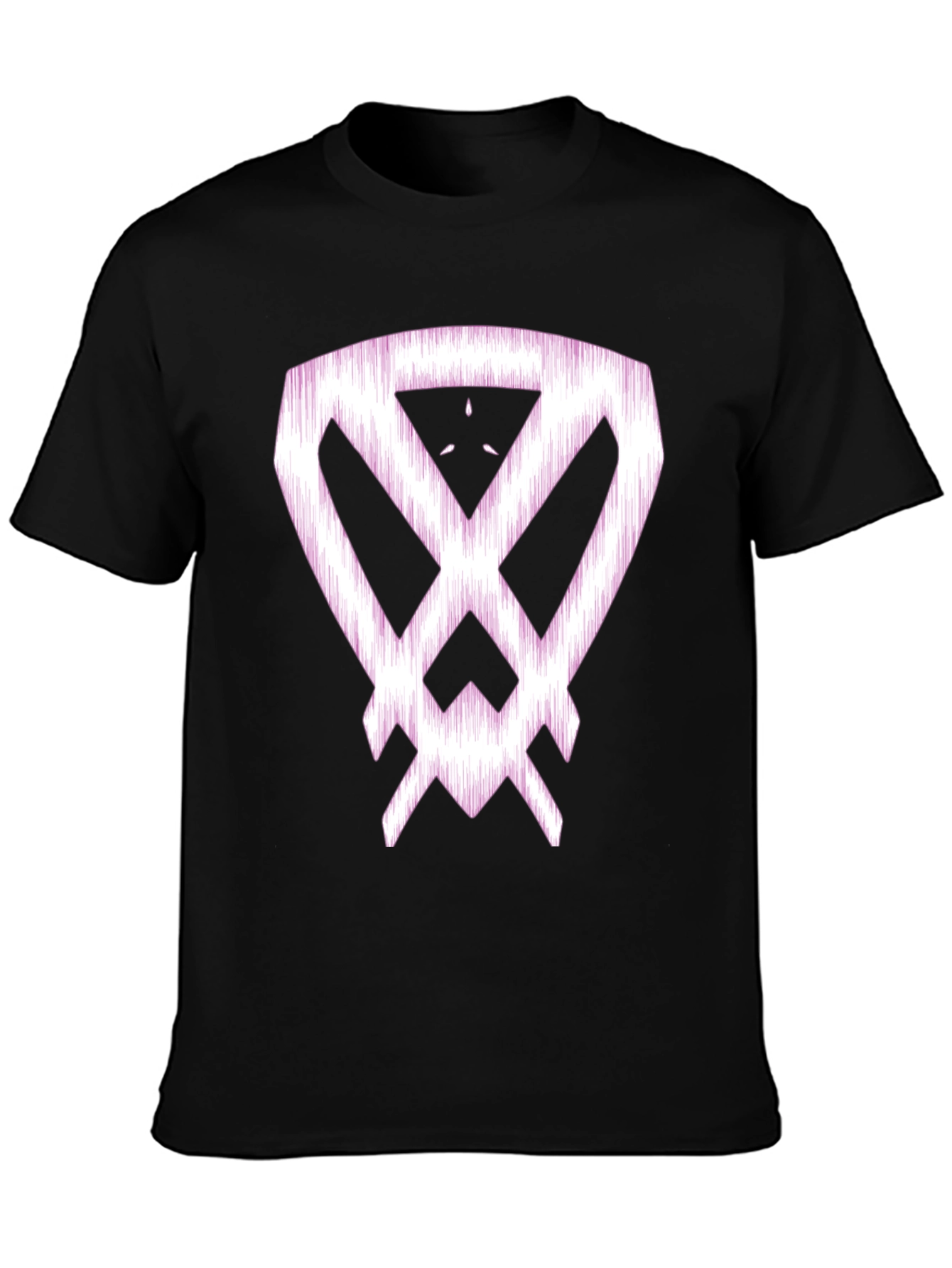 Abstract Graphic Print Black Cotton T-Shirt