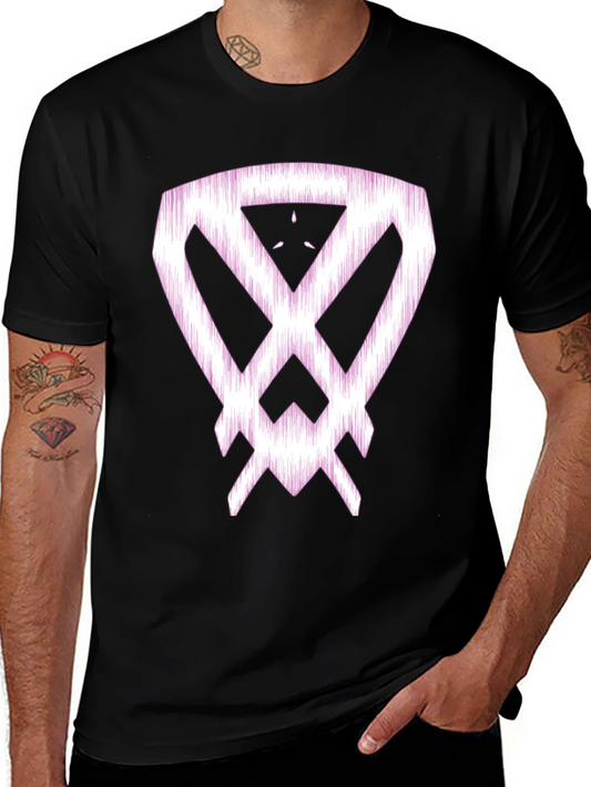 Abstract Graphic Print Black Cotton T-Shirt