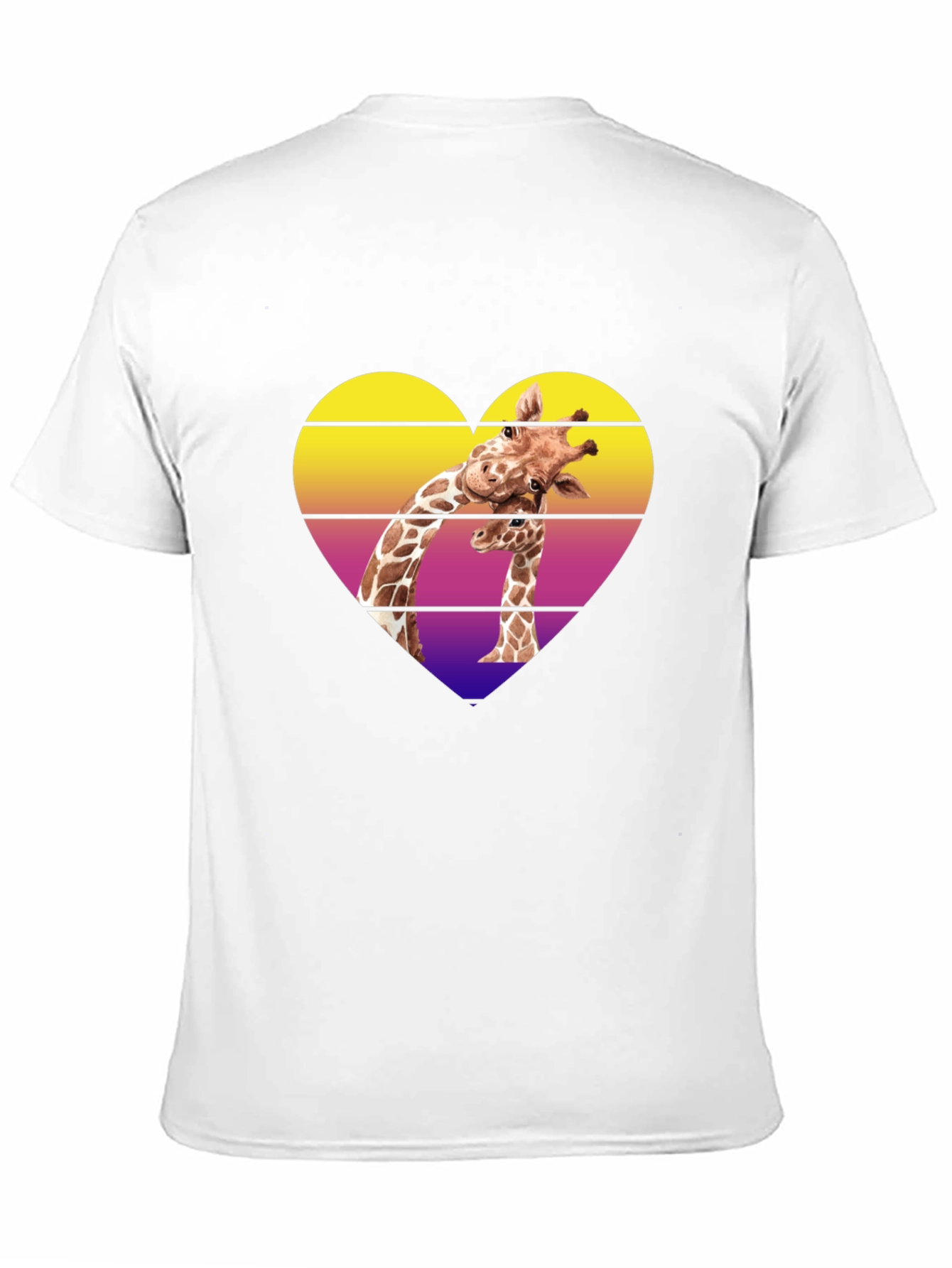 Giraffe Heart Graphic Tee - Stylish Mens Black T-Shirt