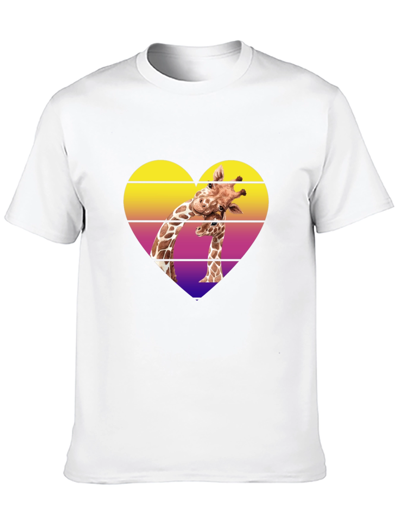Giraffe Heart Graphic Tee - Stylish Mens Black T-Shirt
