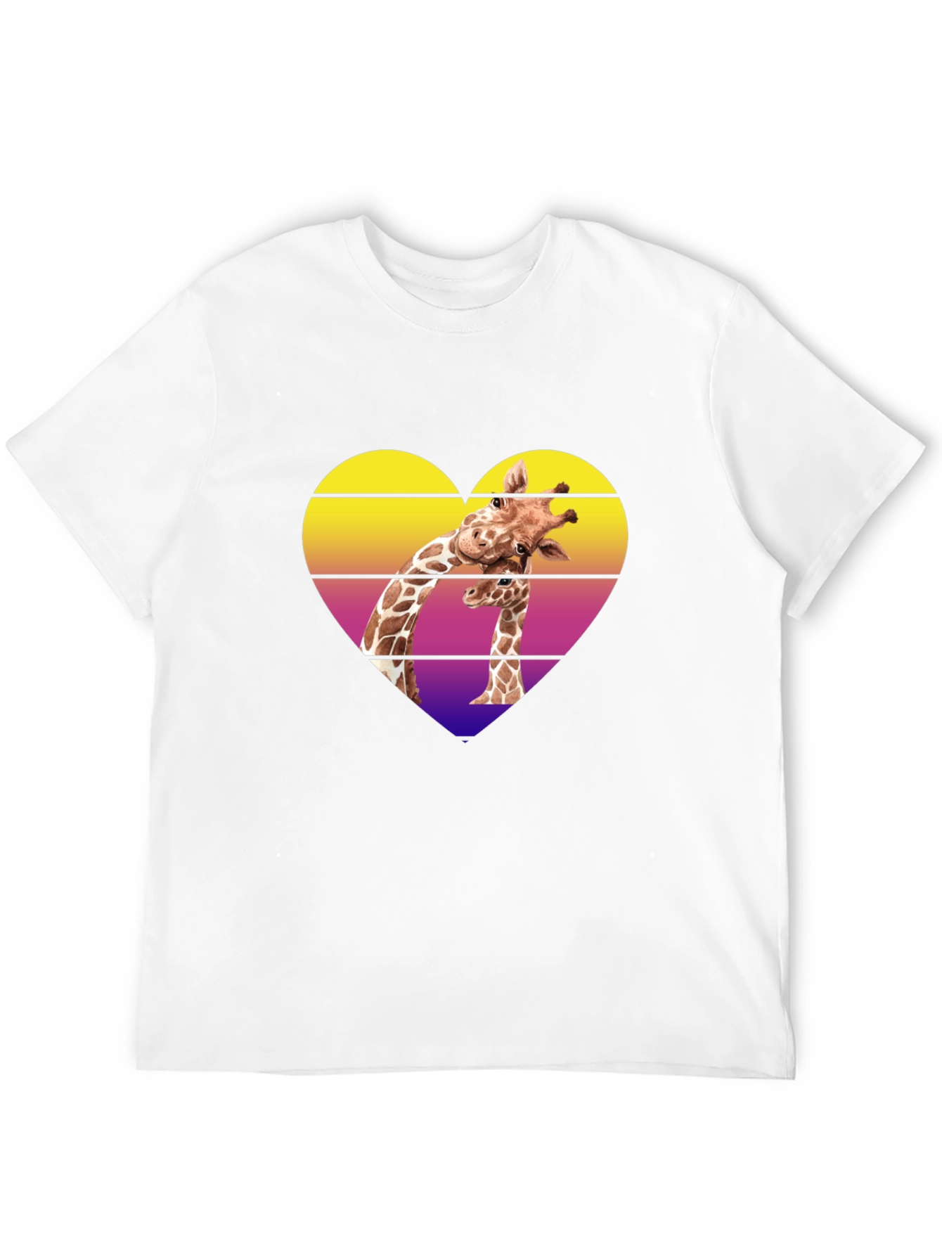 Giraffe Heart Graphic Tee - Stylish Mens Black T-Shirt