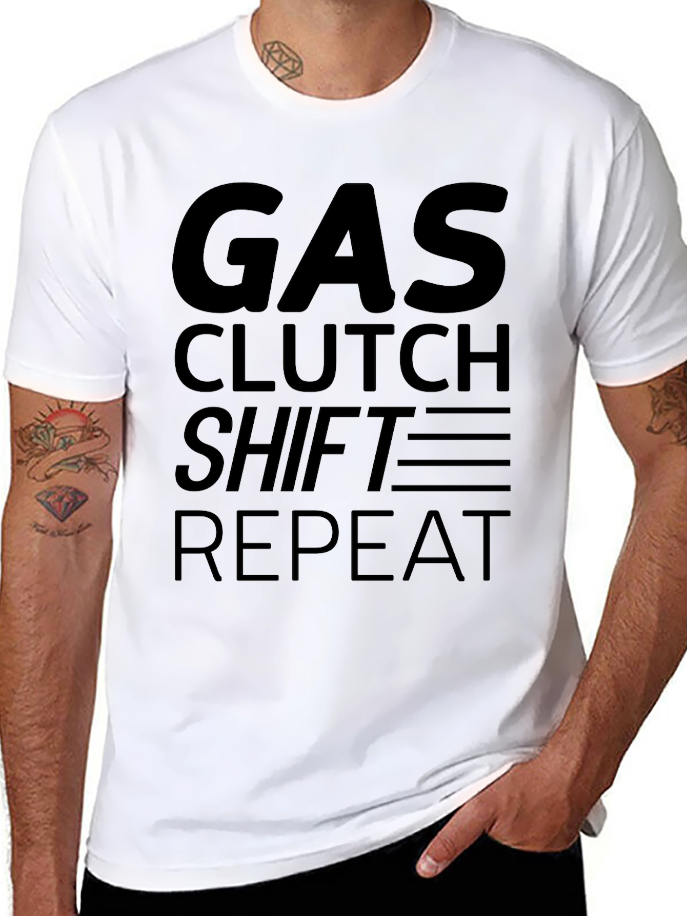 Gas Clutch Shift Repeat Graphic T-Shirt