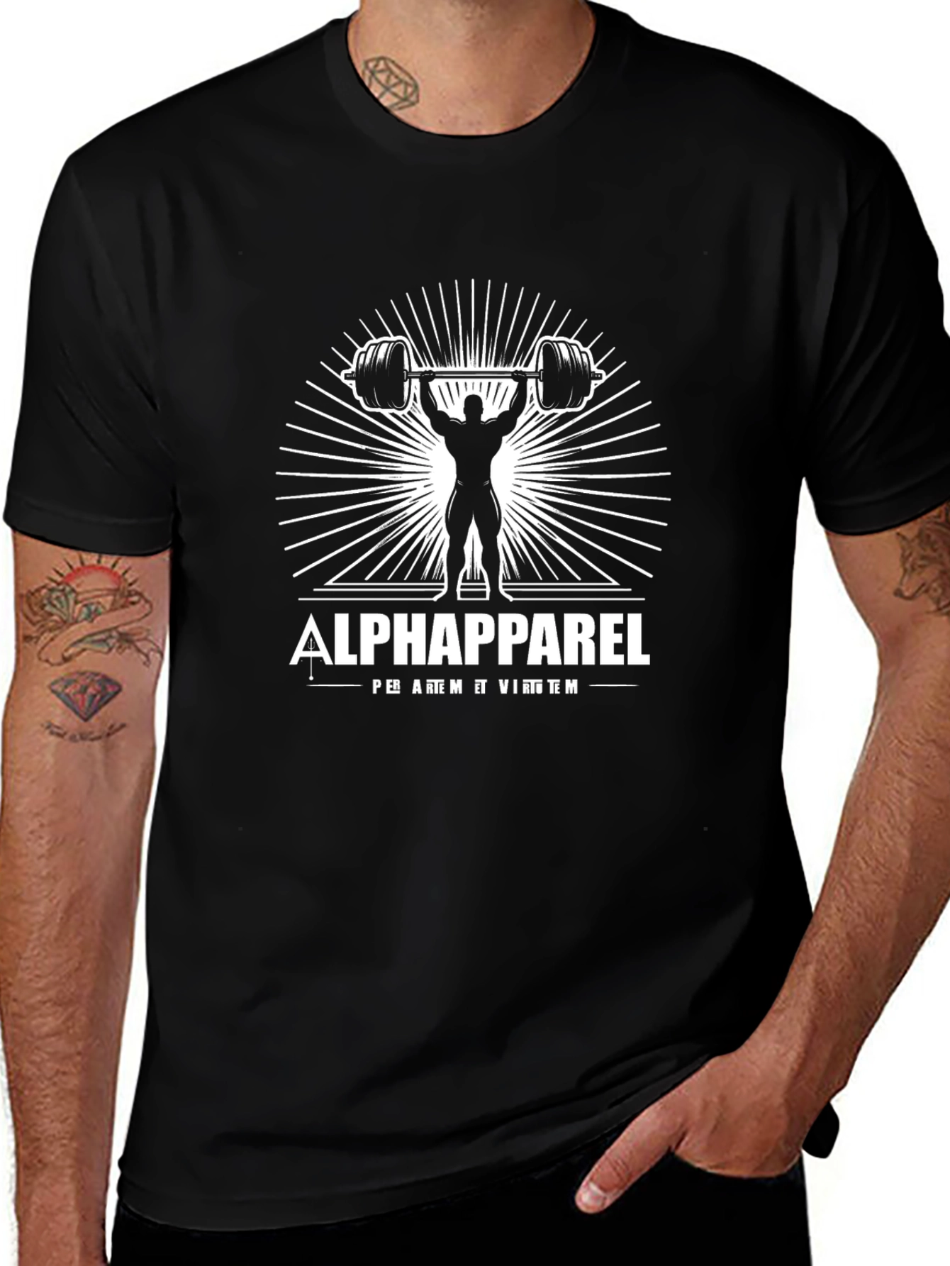 Alpha Apparel Black Weightlifting T-Shirt