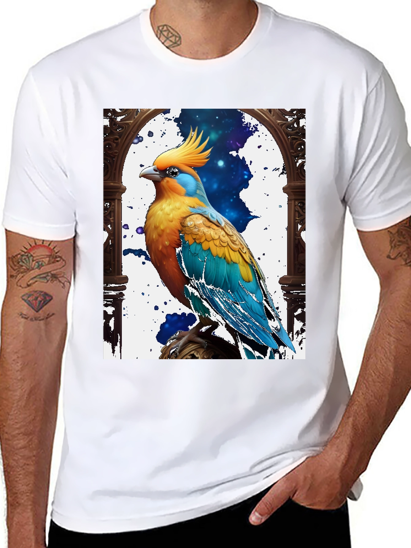 Exotic Bird Graphic Tee - Cool Bird Lover Shirt