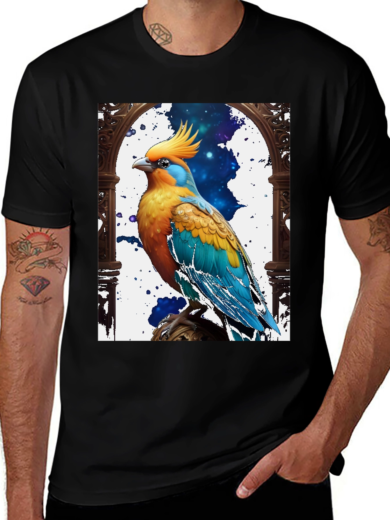 Exotic Bird Graphic Tee - Cool Bird Lover Shirt