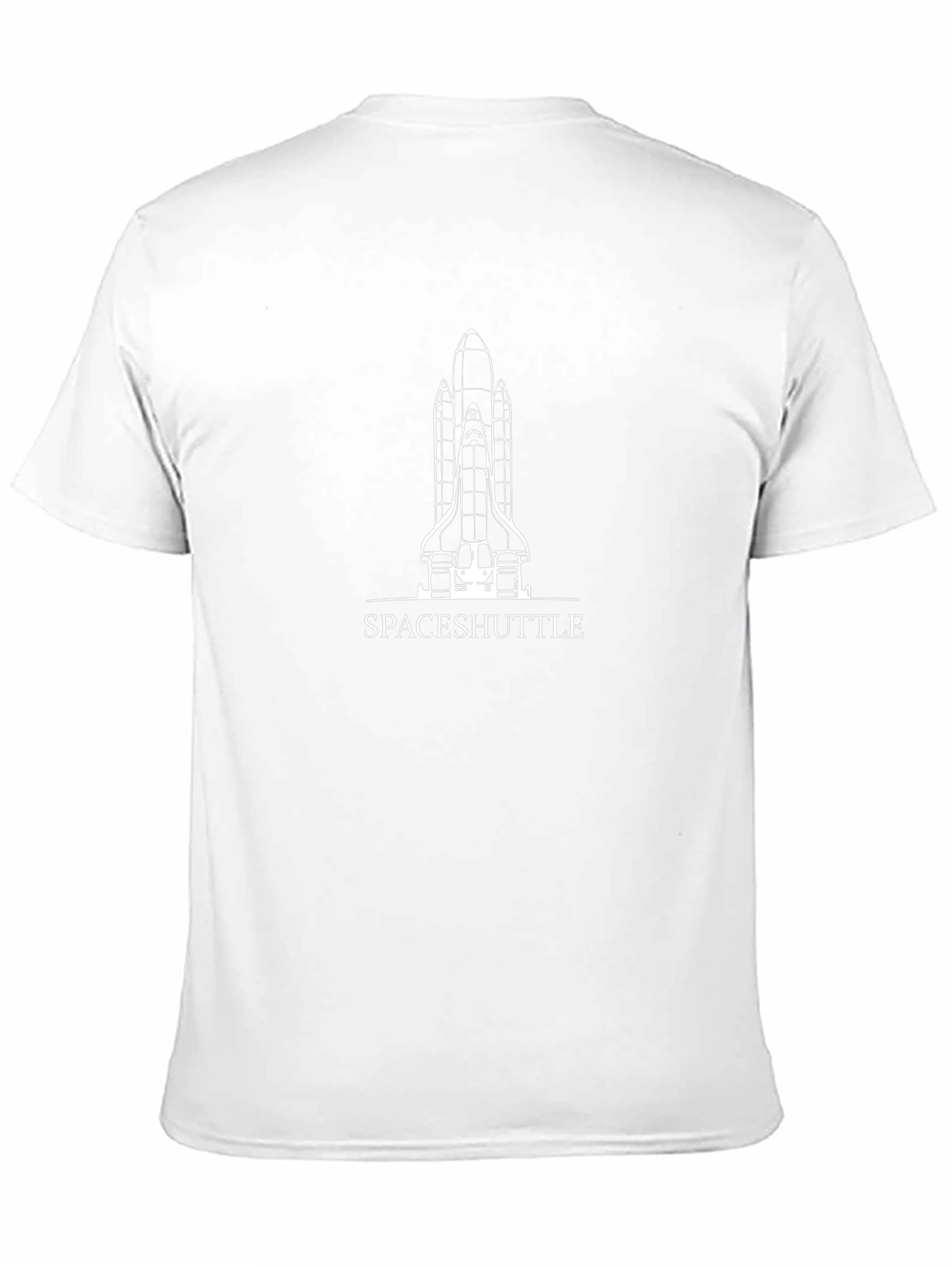Space Shuttle Graphic Print Black T-Shirt