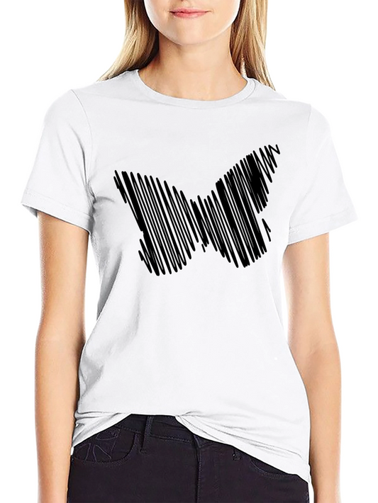 Abstract Butterfly Graphic T-Shirt - Stylish Black Tee