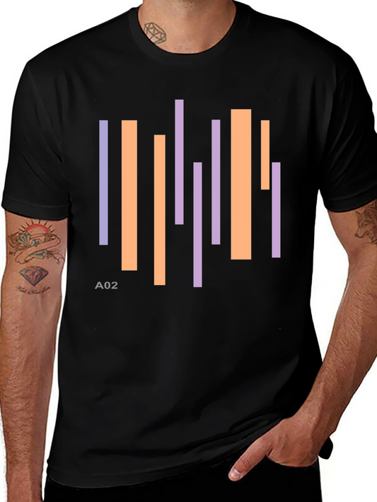 Abstract Stripes Black T-Shirt