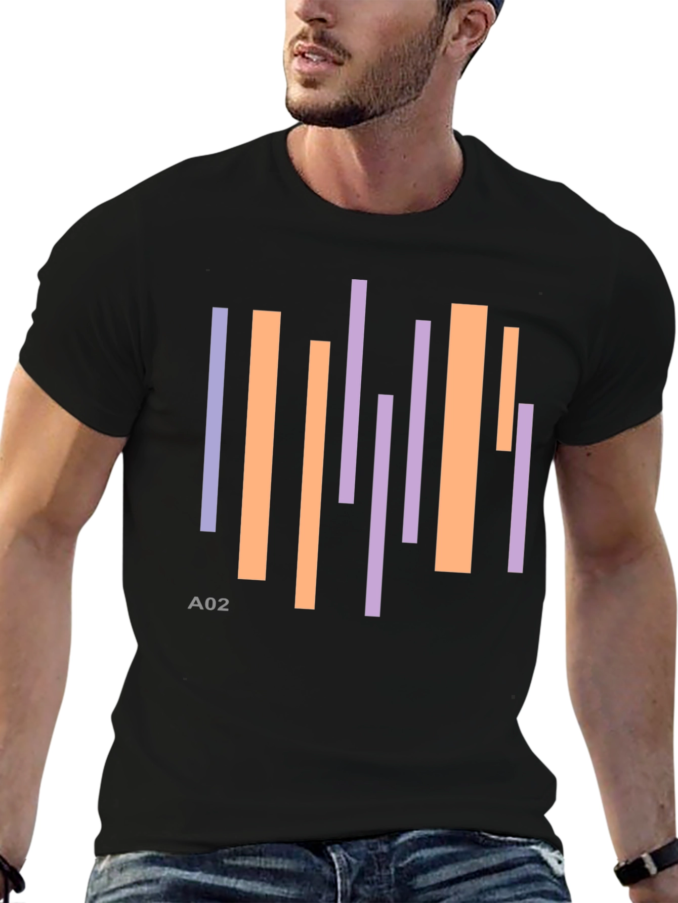 Abstract Stripes Black T-Shirt