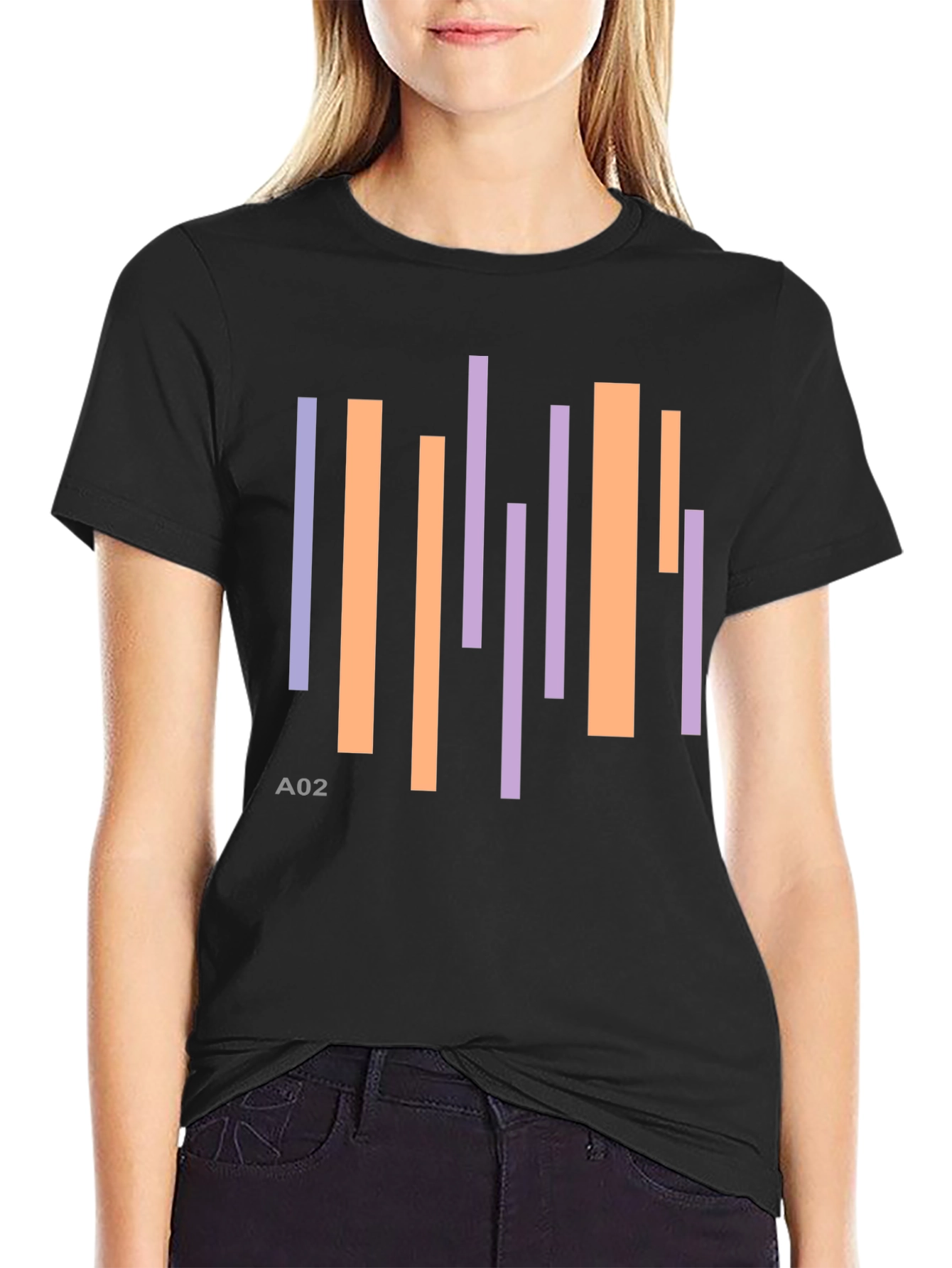 Abstract Stripes Black T-Shirt