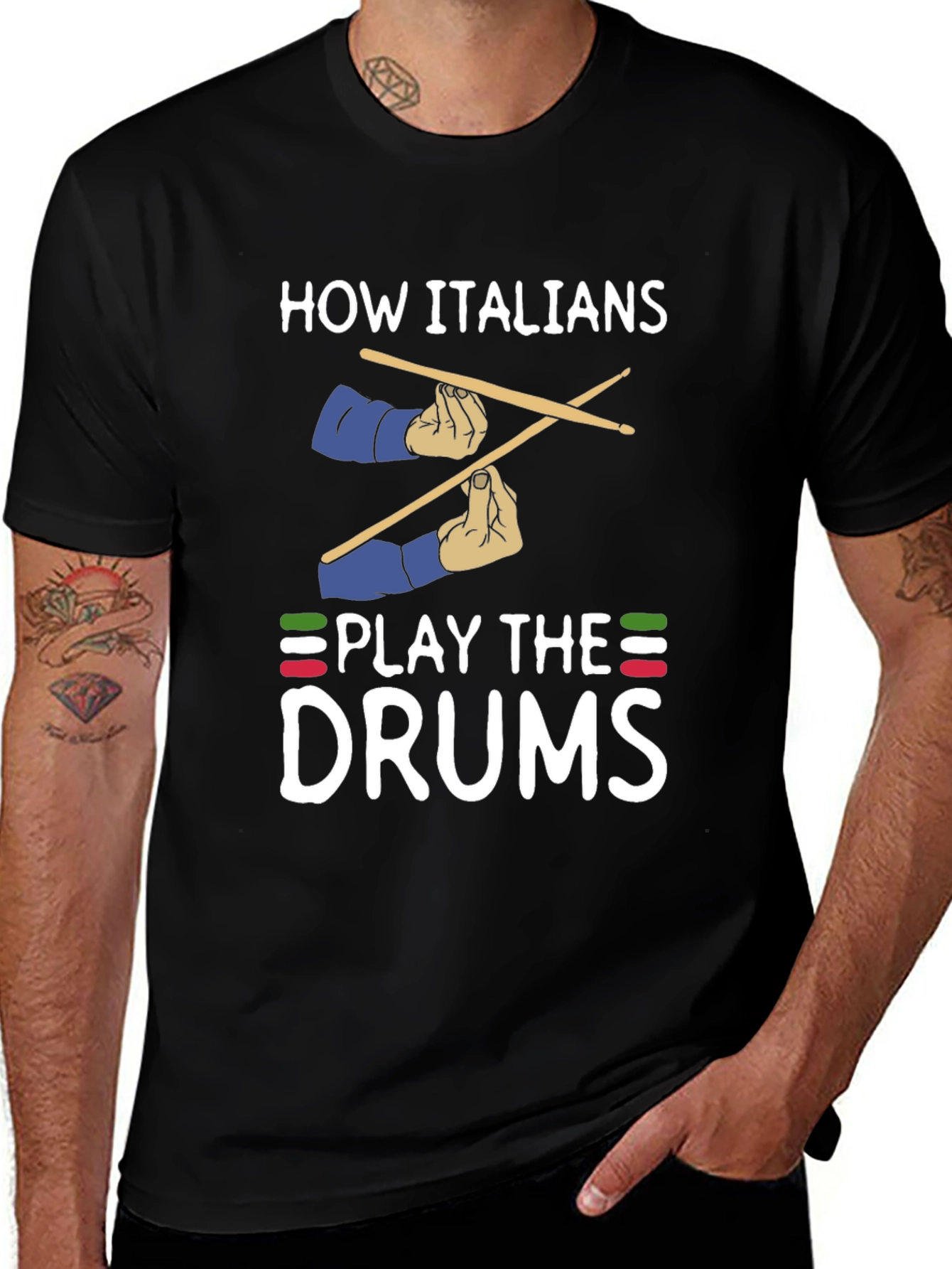 Italian Drummer T-Shirt - How Italians Play Drums Tee