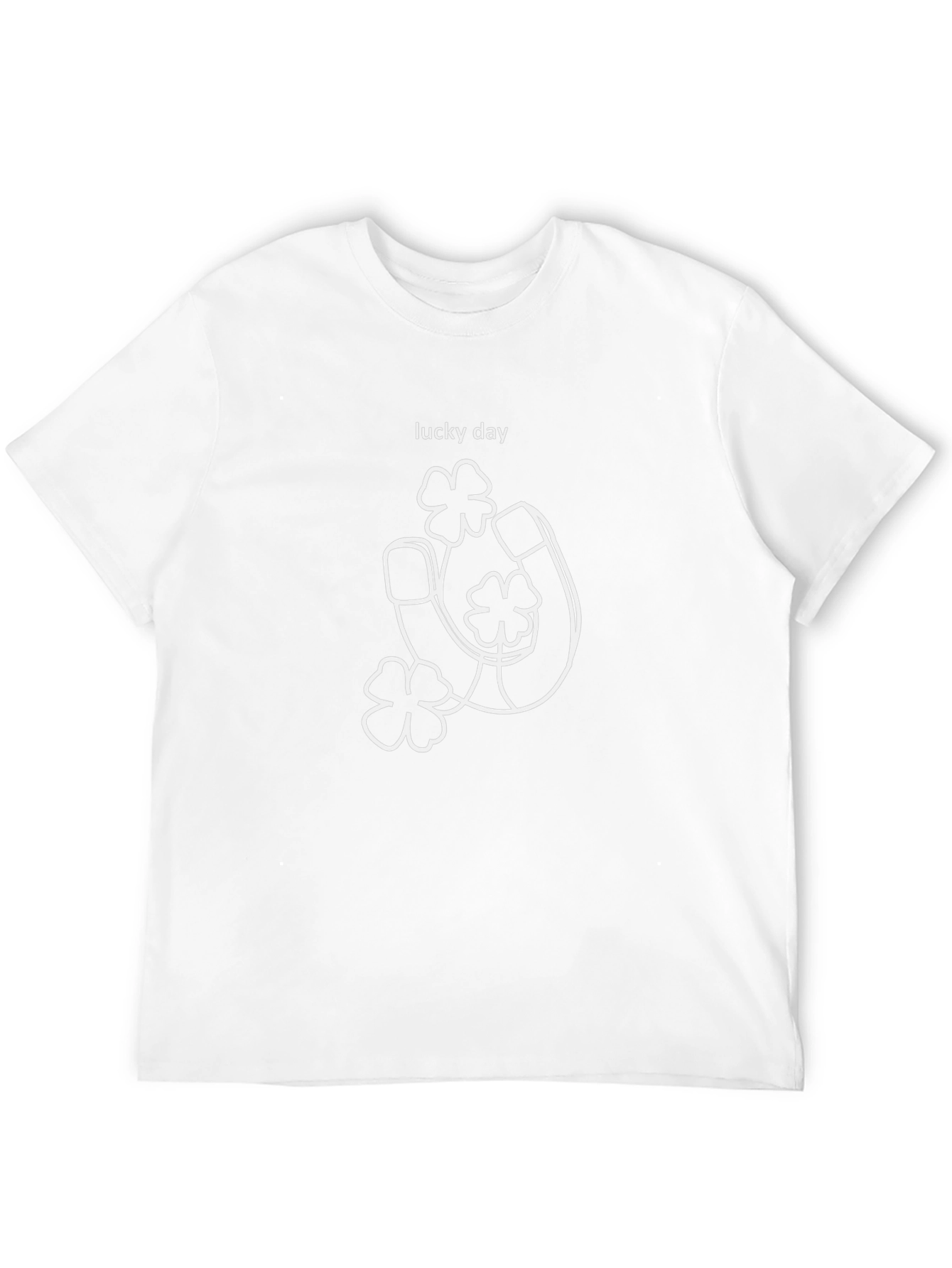 Lucky Day T-Shirt Horseshoe & Shamrock Graphic