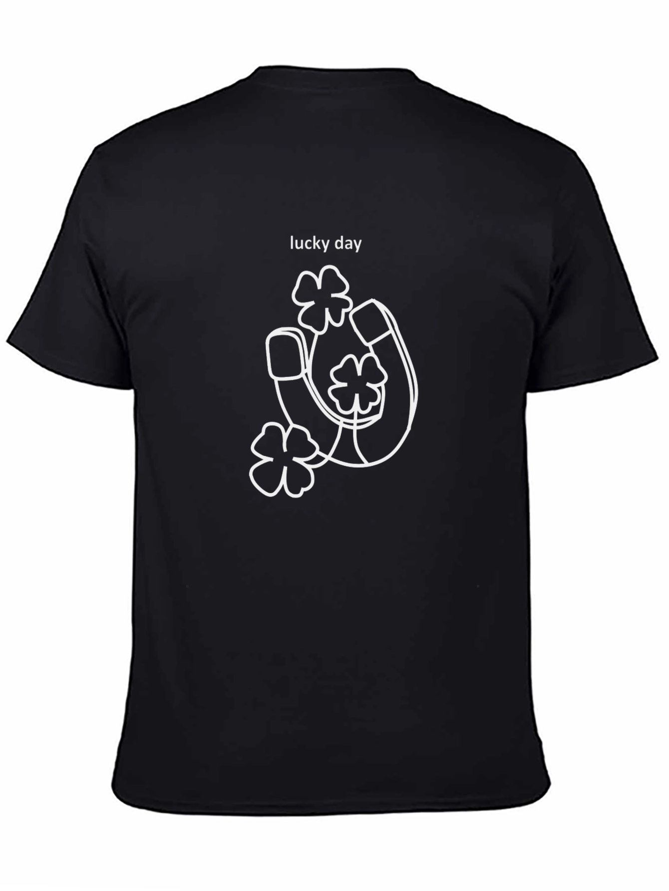 Lucky Day T-Shirt Horseshoe & Shamrock Graphic