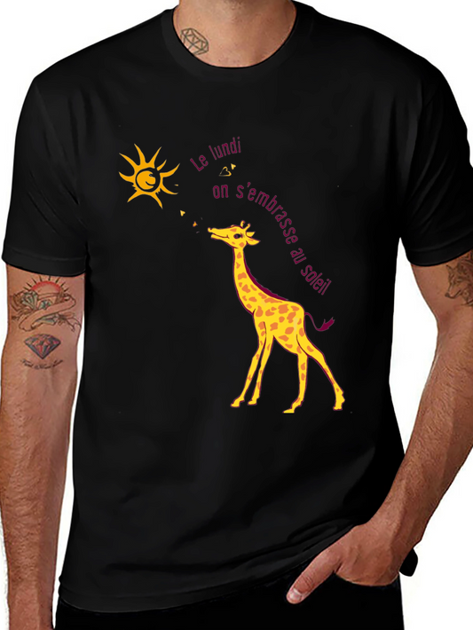 Giraffe and Sun T-Shirt - Unique Design