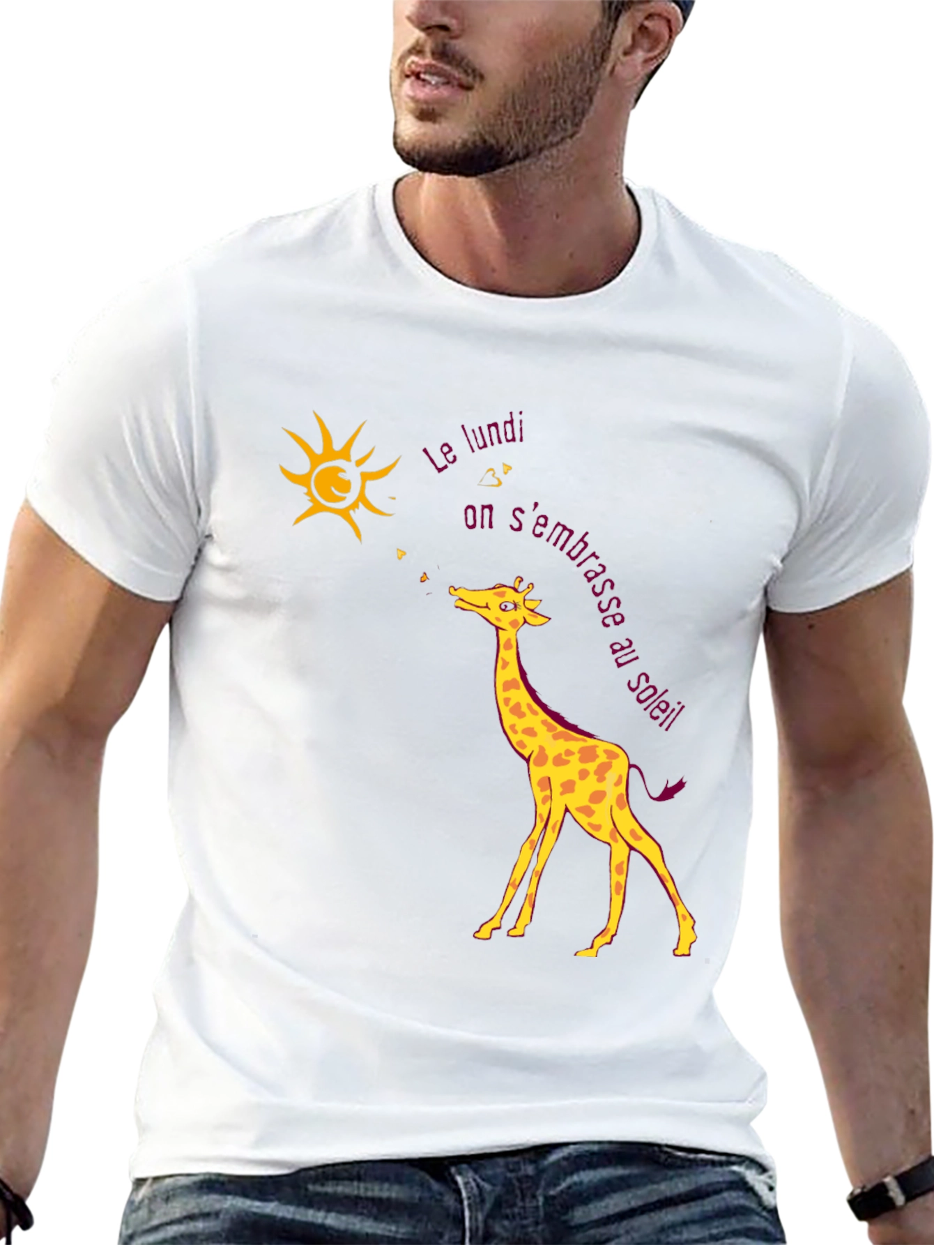 Giraffe and Sun T-Shirt - Unique Design