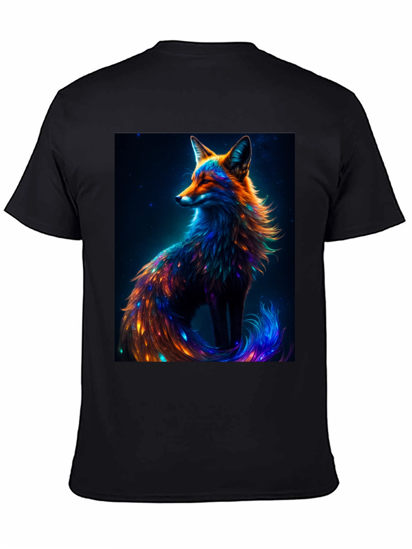 Galaxy Fox Graphic Tee - Unique Animal Print T-Shirt