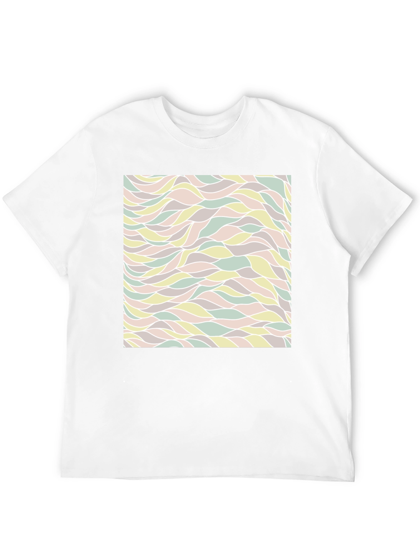Abstract Wave Pattern Black T-Shirt