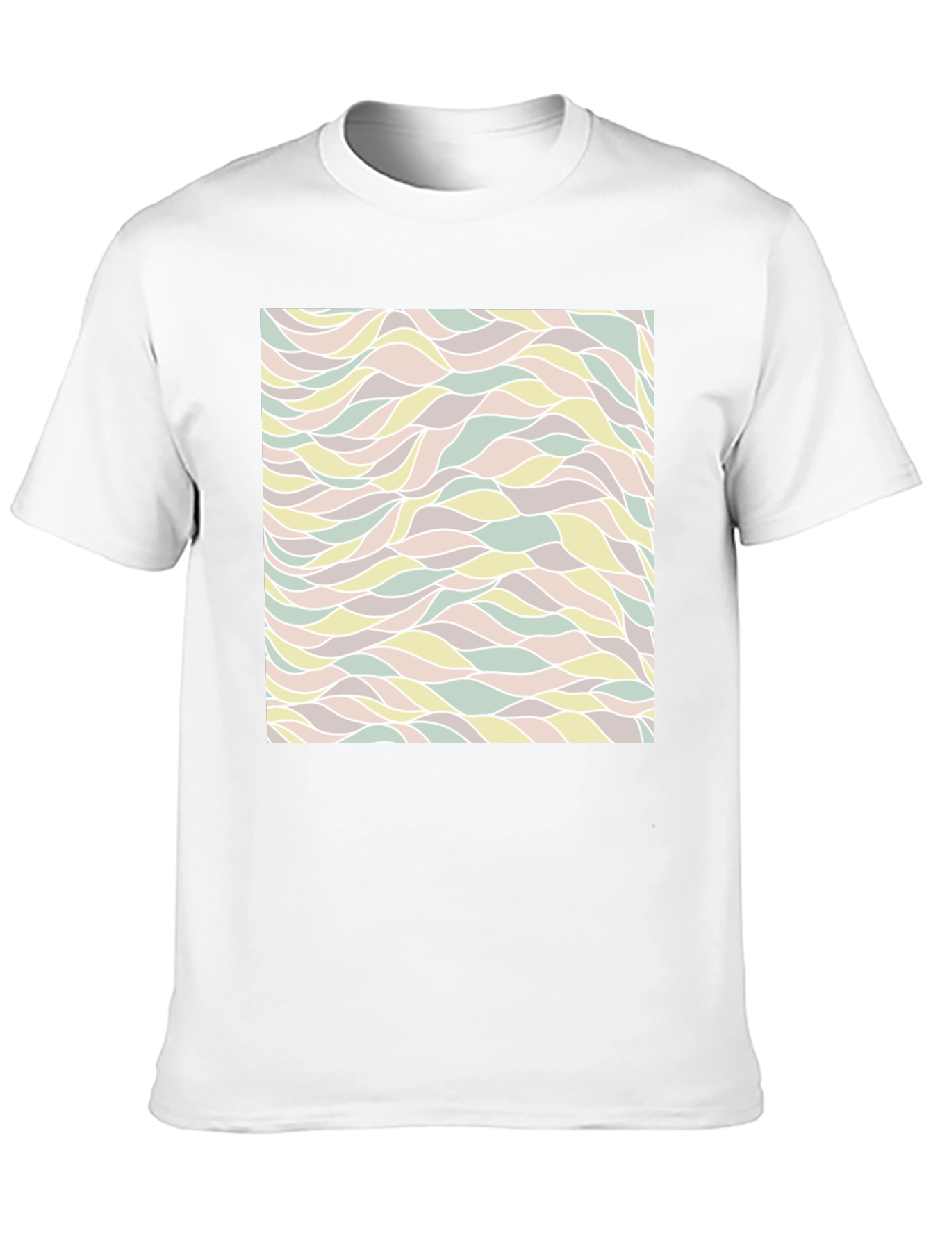 Abstract Wave Pattern Black T-Shirt