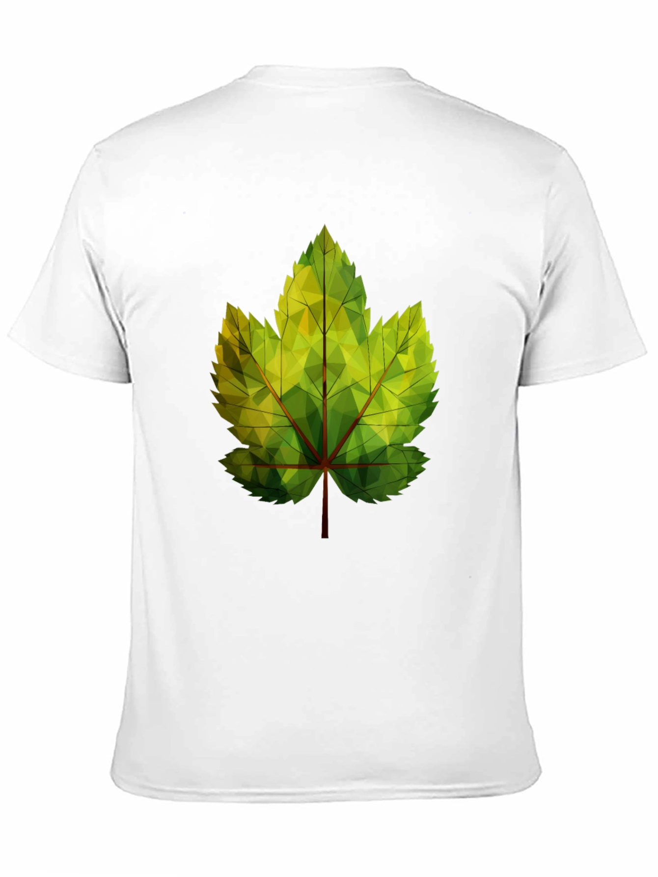 Geometric Leaf Print Black T-Shirt
