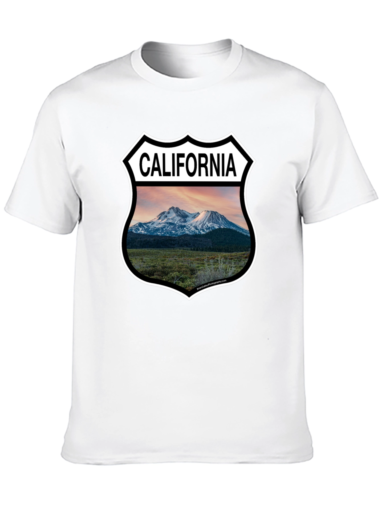 California Mountain Shield Black T-Shirt