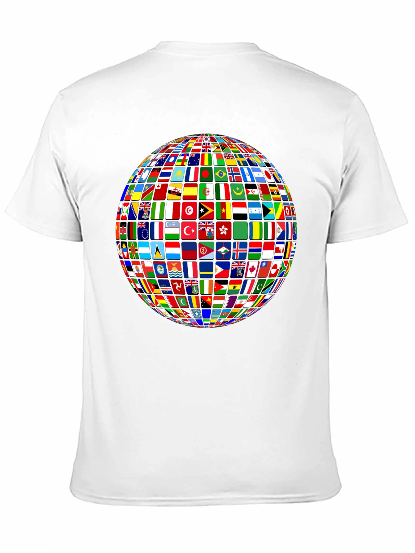Global Flags Graphic Tee - Black Crew Neck T-Shirt