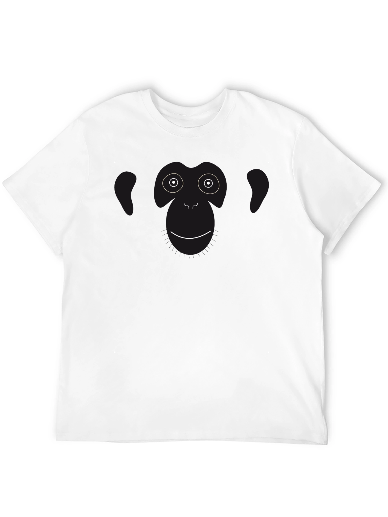Funny Monkey Face Graphic Black T-Shirt