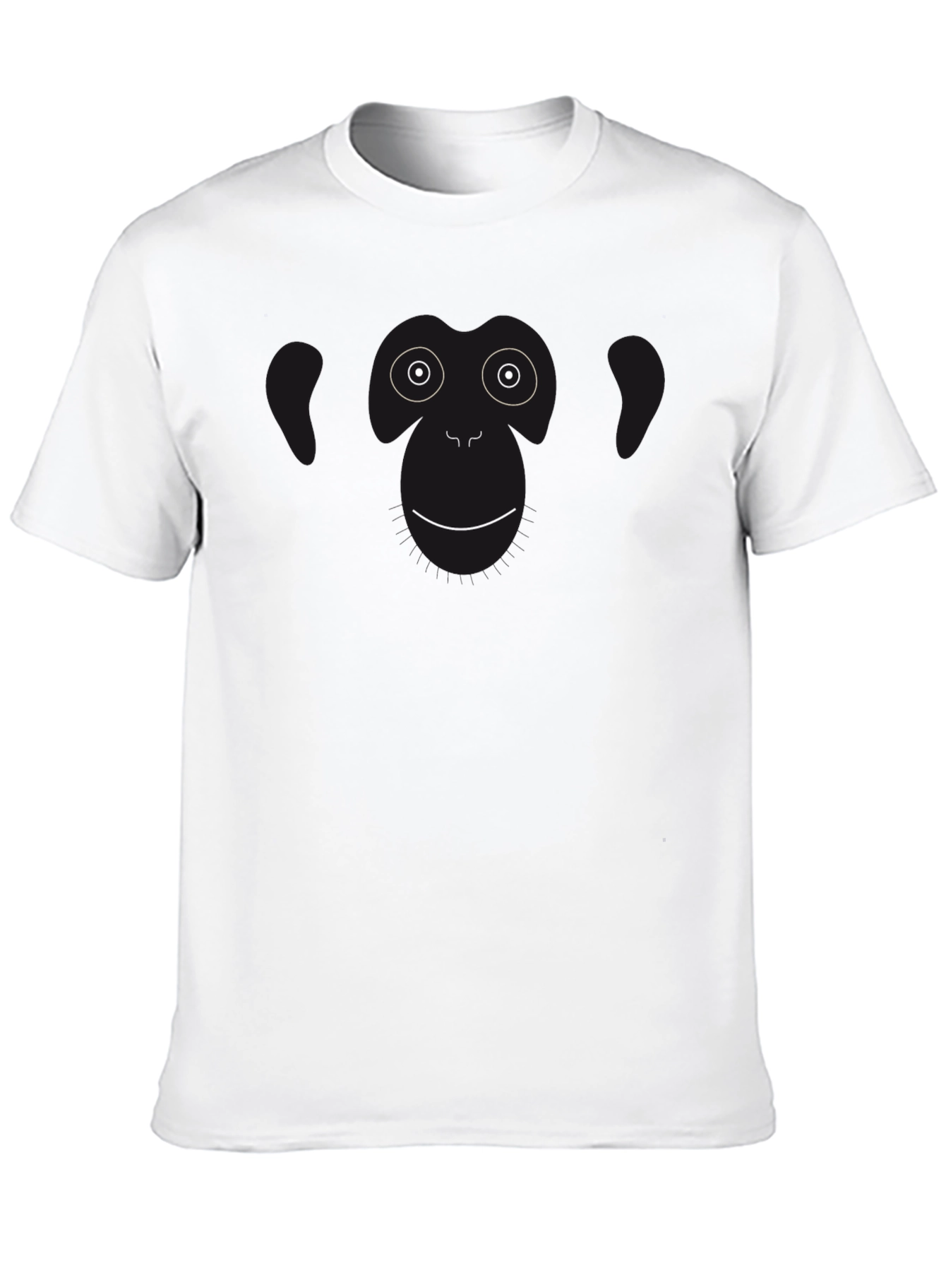Funny Monkey Face Graphic Black T-Shirt