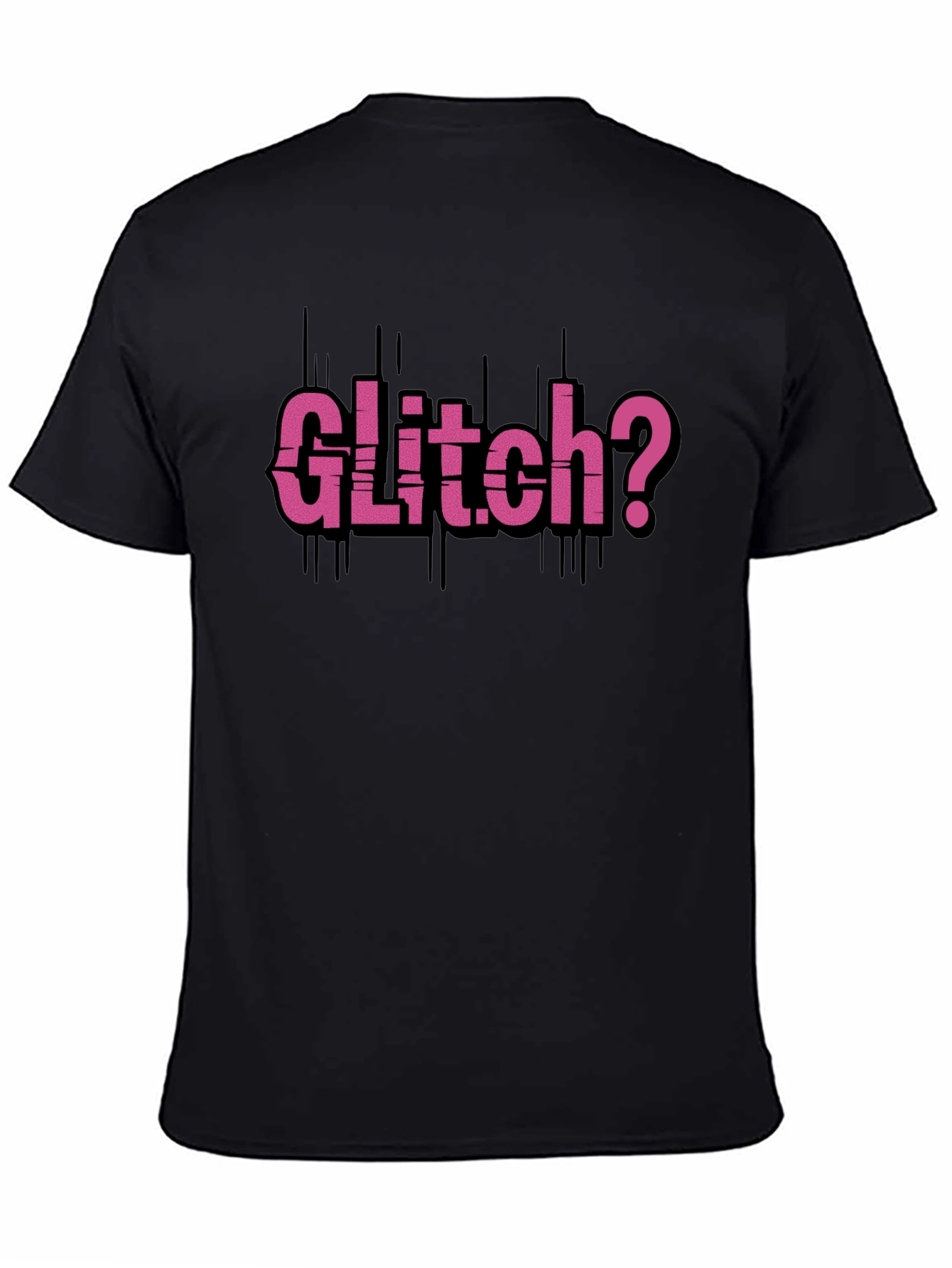 Glitch? Graphic Tee - Trendy Black T-Shirt
